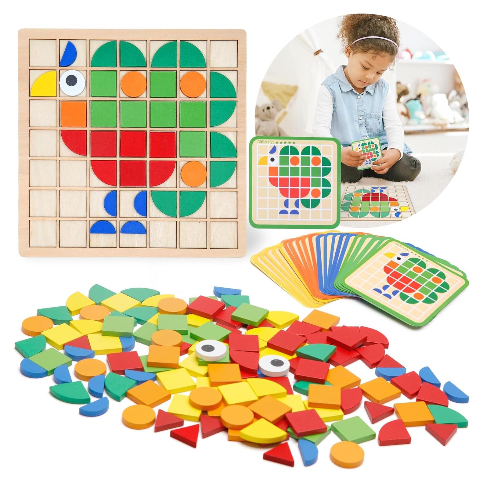 Tangram Educativo Montessori Zycolo 120 Piezas Madera 22.5cm
