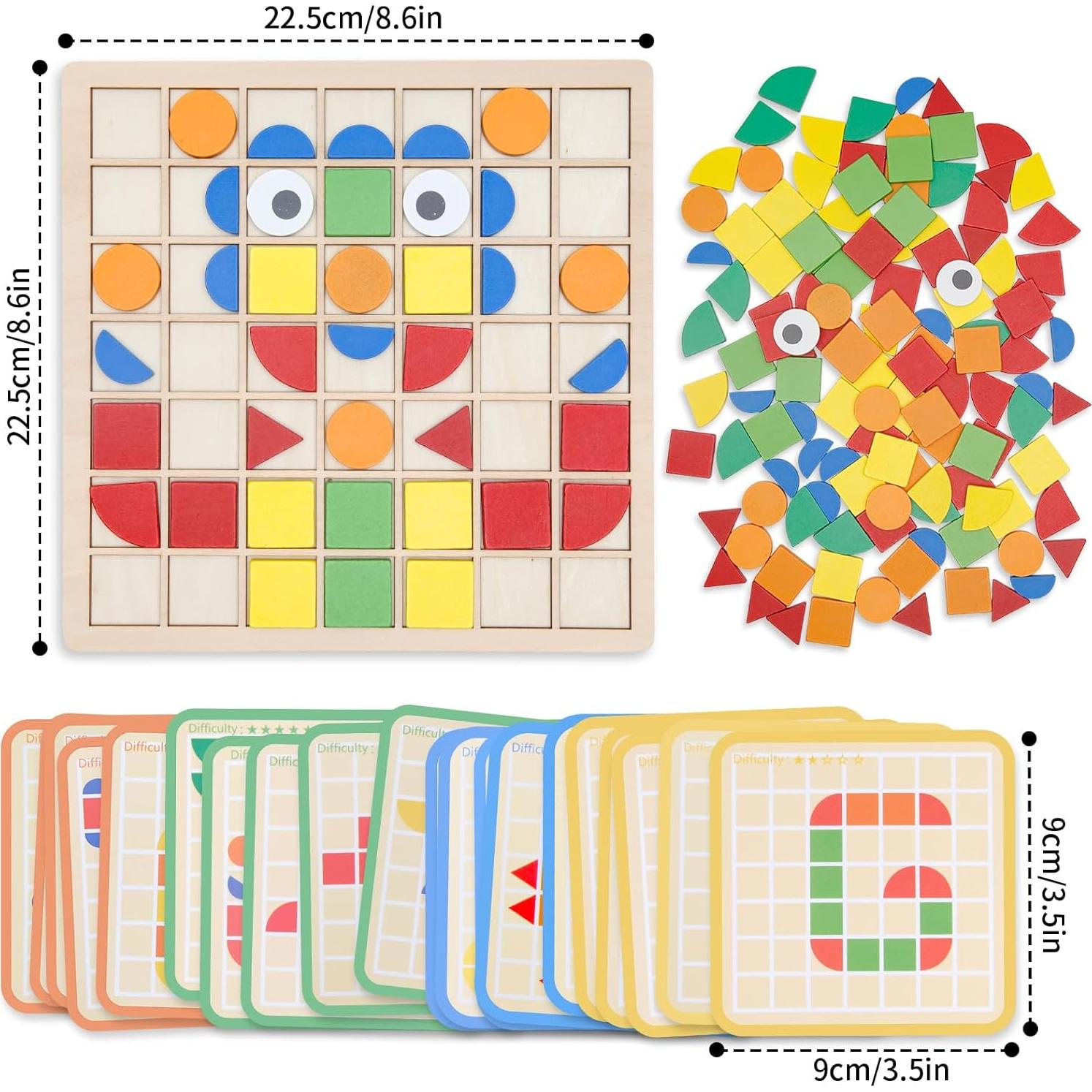 Tangram Educativo Montessori Zycolo 120 Piezas Madera 22.5cm