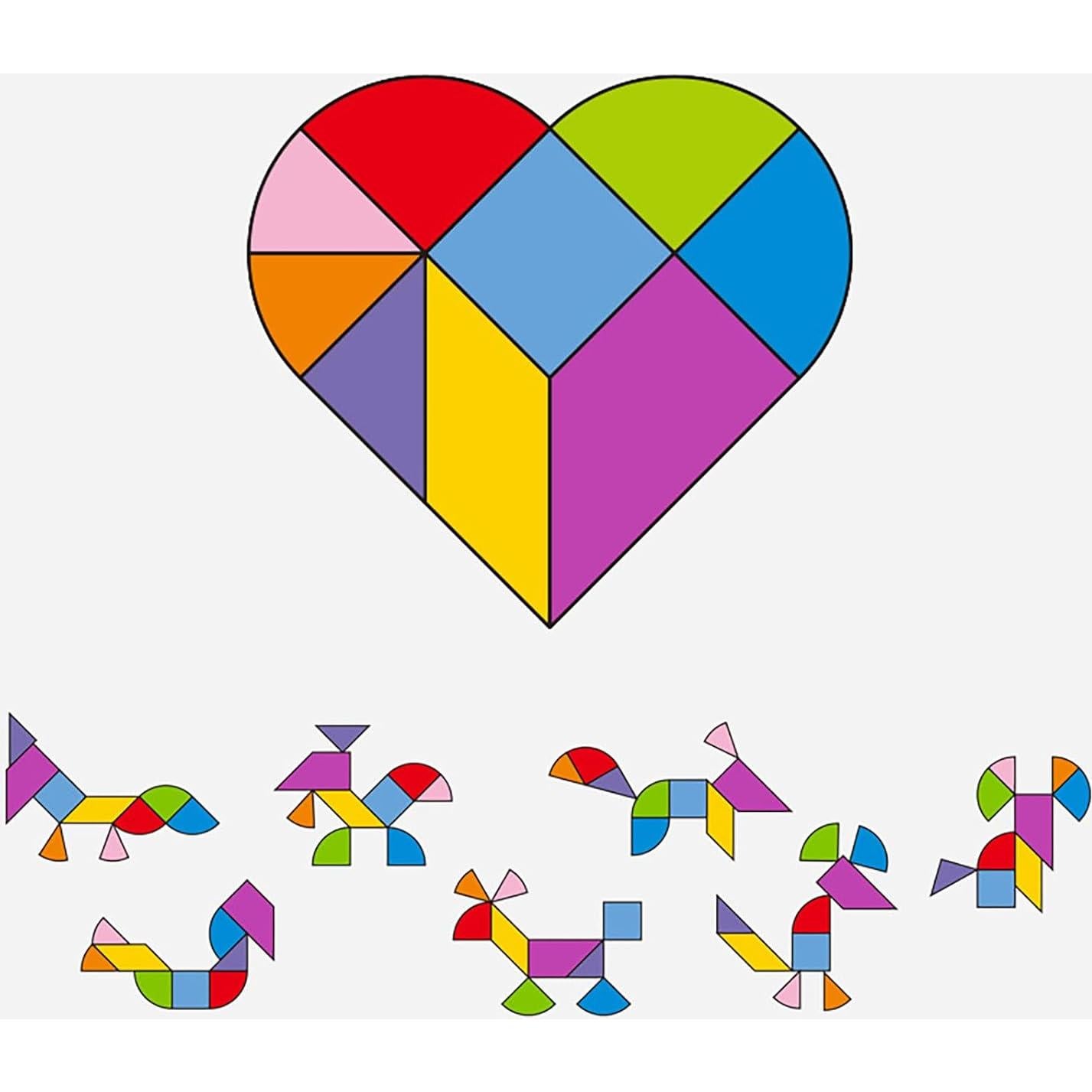 Rompecabezas de Madera Tangram 6 en 1 ALaLatois 3D Educativo