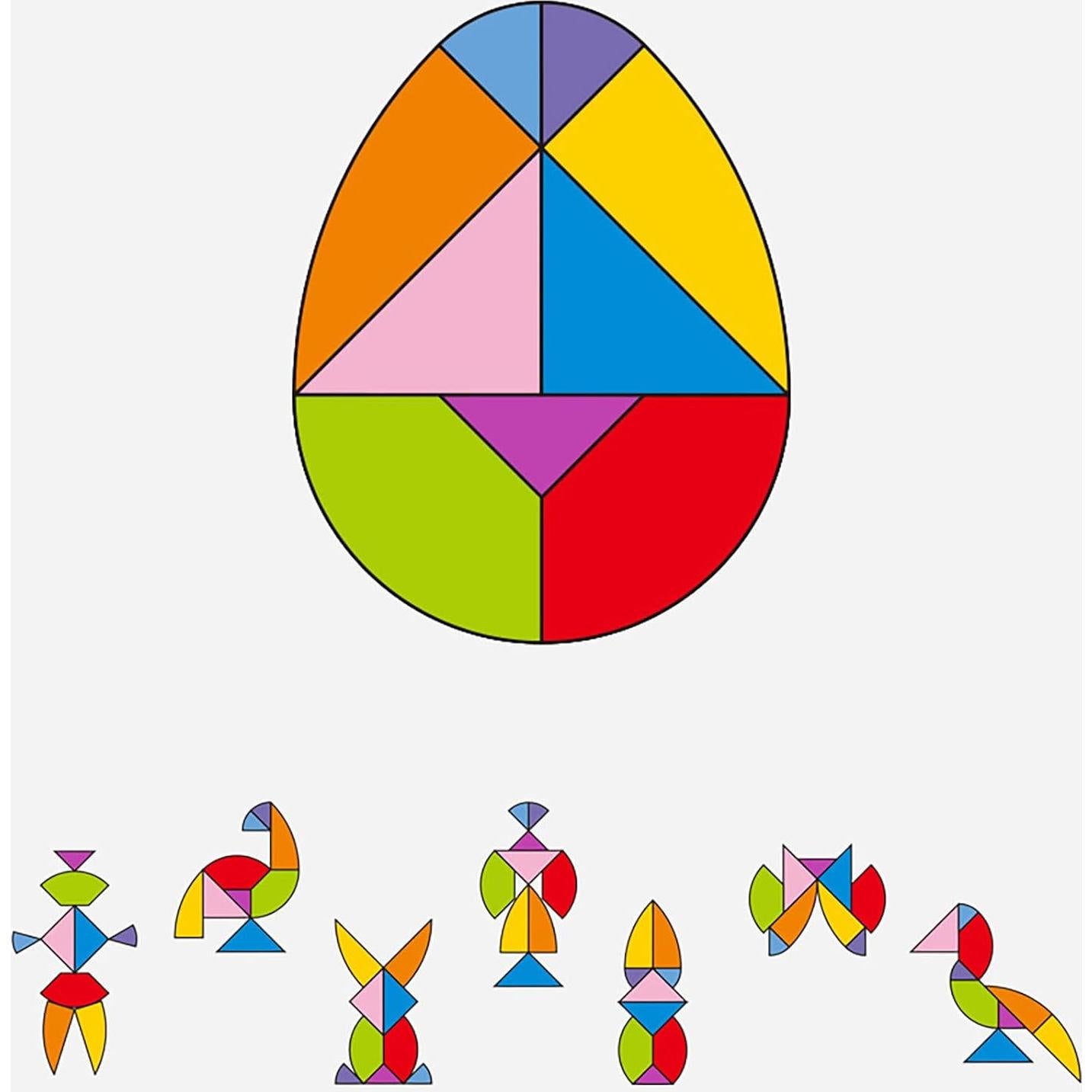 Rompecabezas de Madera Tangram 6 en 1 ALaLatois 3D Educativo