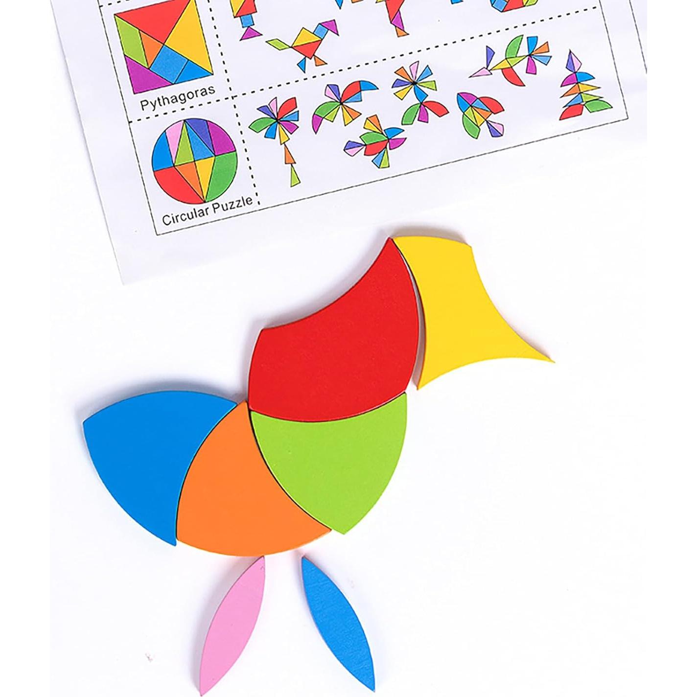 Rompecabezas de Madera Tangram 6 en 1 ALaLatois 3D Educativo