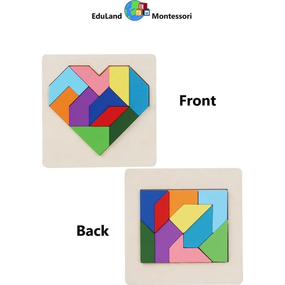 Rompecabezas de Madera Montessori Eduland 2 Caras 16x2.5 cm