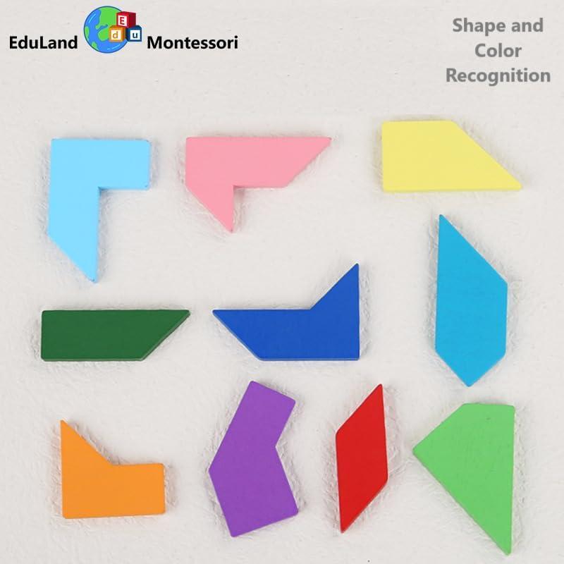 Rompecabezas de Madera Montessori Eduland 2 Caras 16x2.5 cm