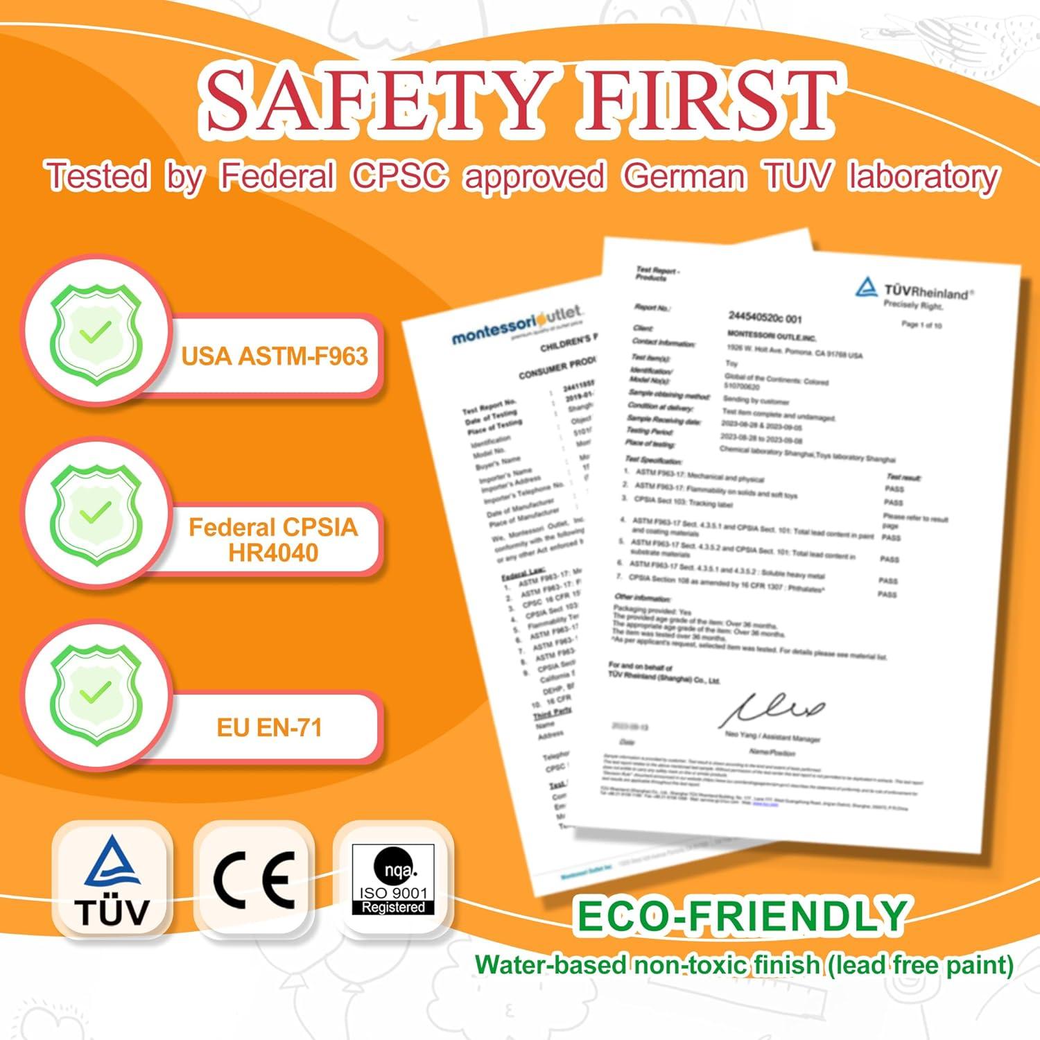 Rompecabezas Montessori de Aves 24x24 cm para 3-6 años