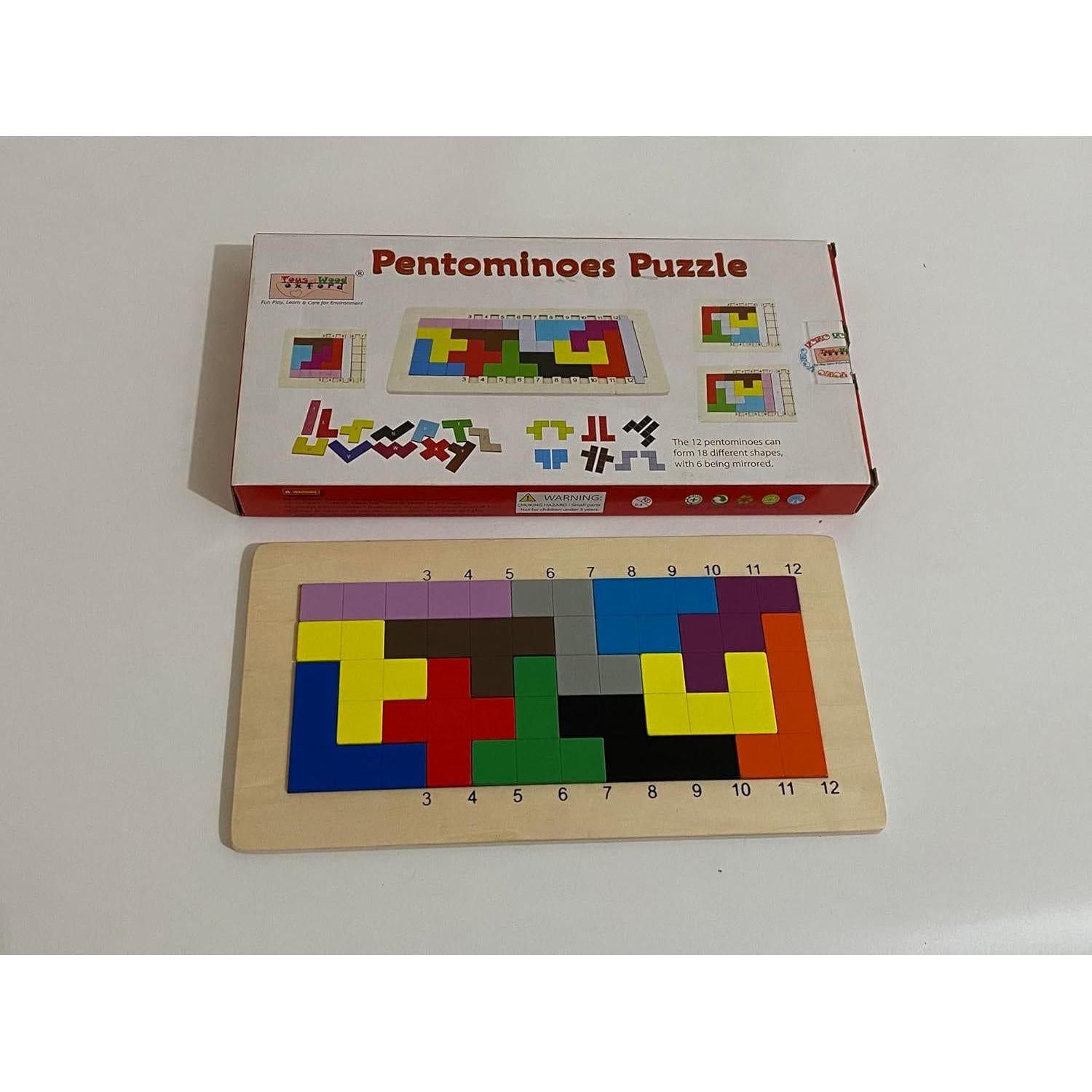 Rompecabezas de madera Pentominós Toys of Wood Oxford 12 bloques