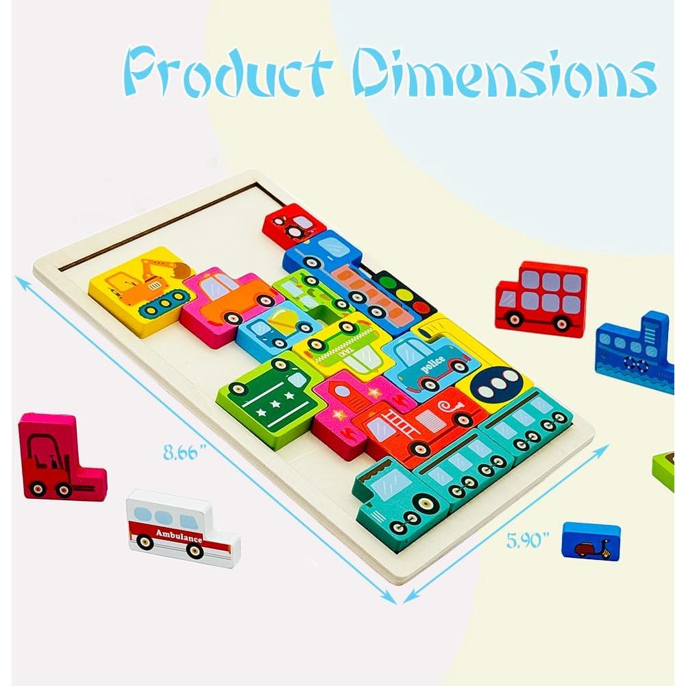 Rompecabezas de Madera Montessori Linkyloop 20 Piezas 22.5x5.5cm