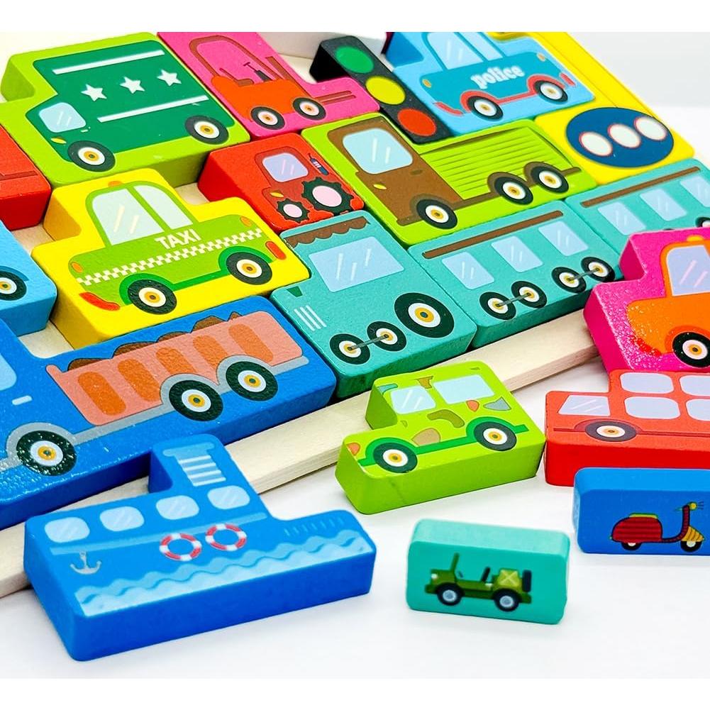 Rompecabezas de Madera Montessori Linkyloop 20 Piezas 22.5x5.5cm