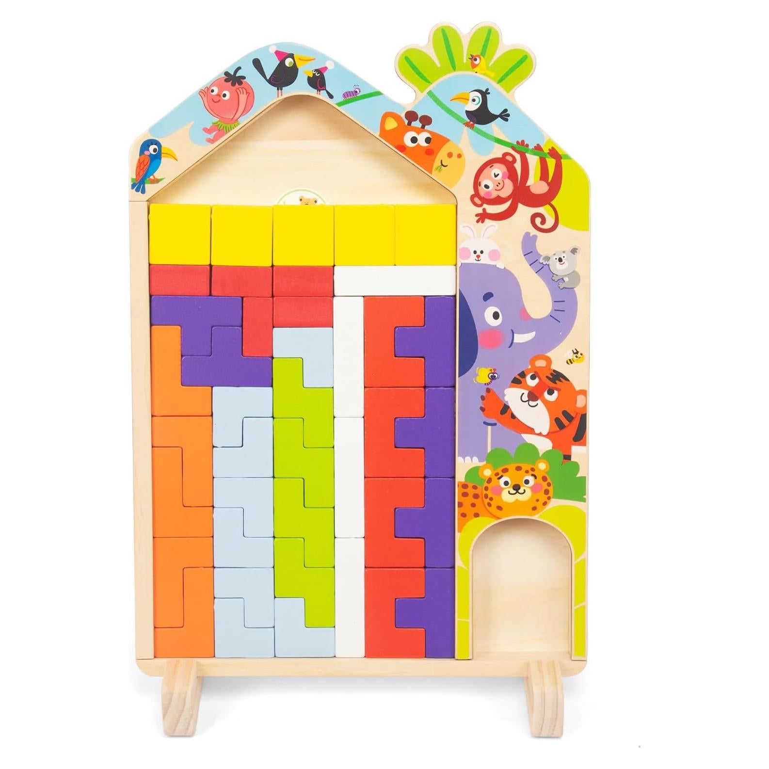 Bloques de Rompecabezas de Madera WOODENFUN 41 Piezas 3D