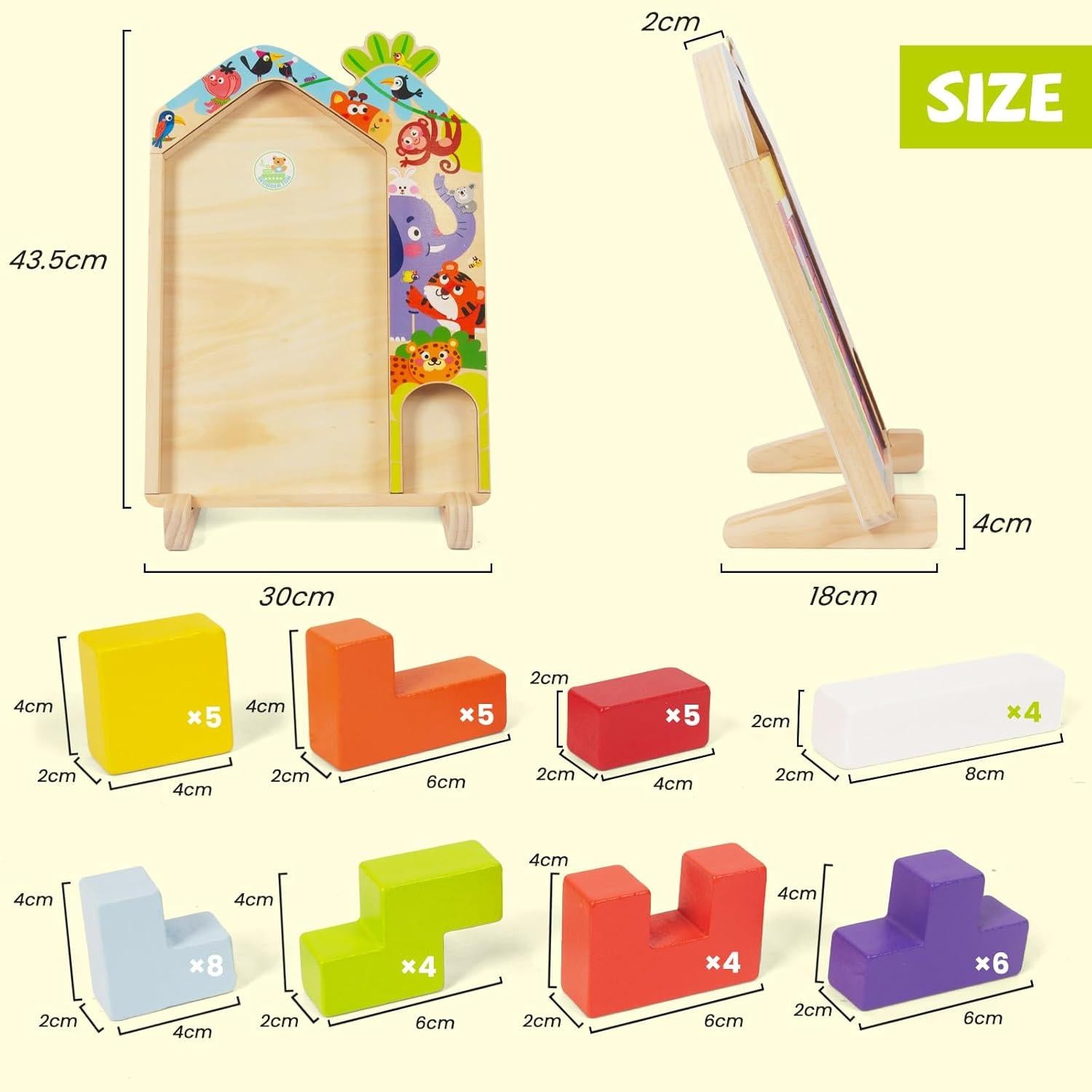 Bloques de Rompecabezas de Madera WOODENFUN 41 Piezas 3D