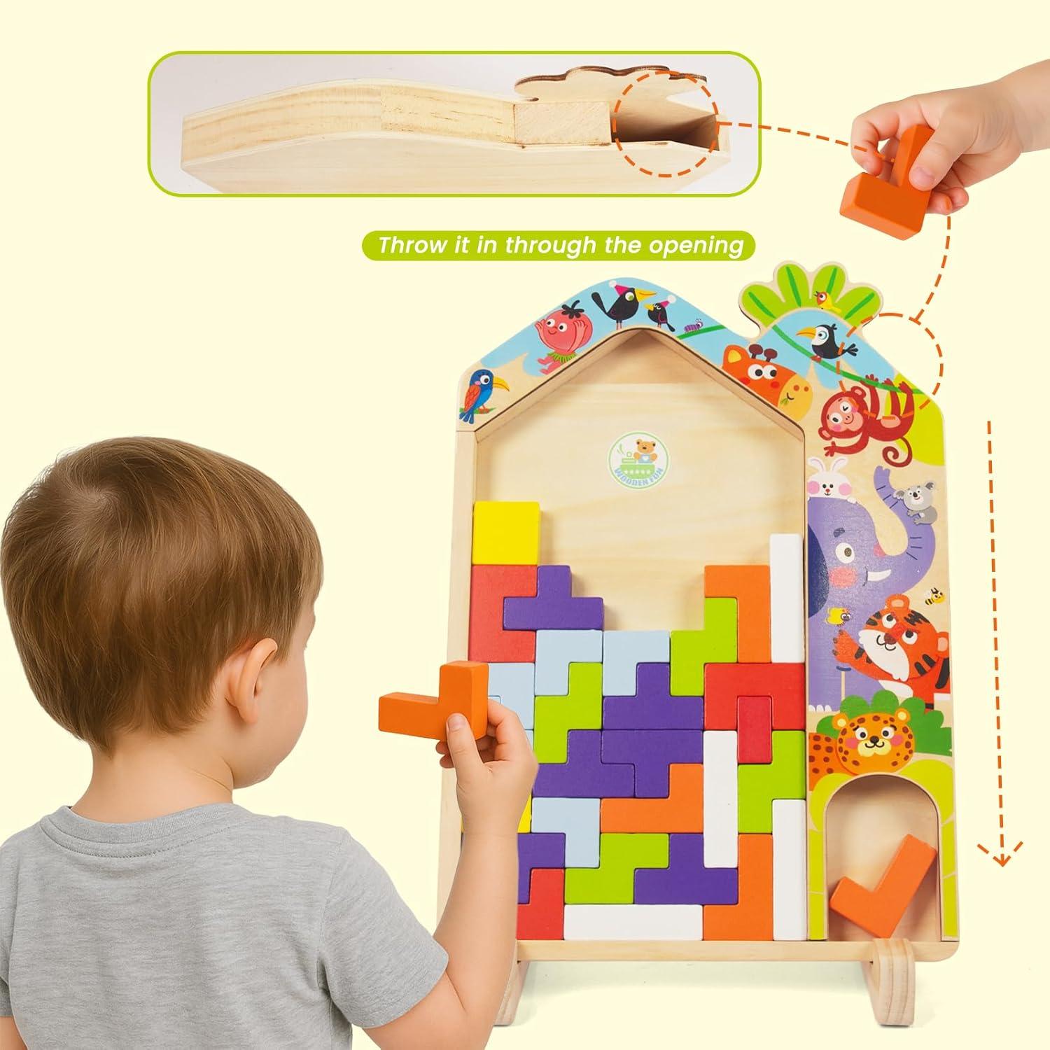 Bloques de Rompecabezas de Madera WOODENFUN 41 Piezas 3D