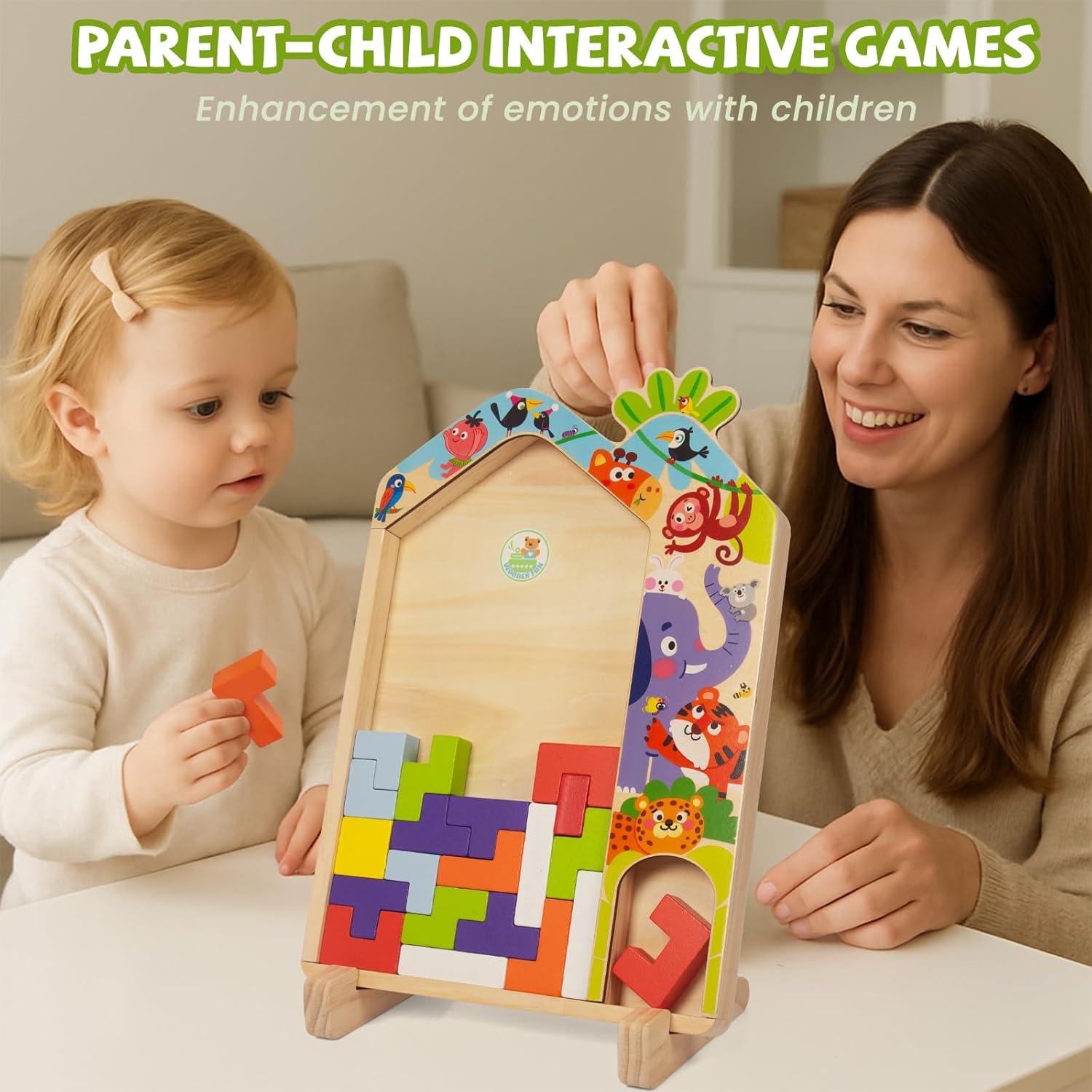 Bloques de Rompecabezas de Madera WOODENFUN 41 Piezas 3D