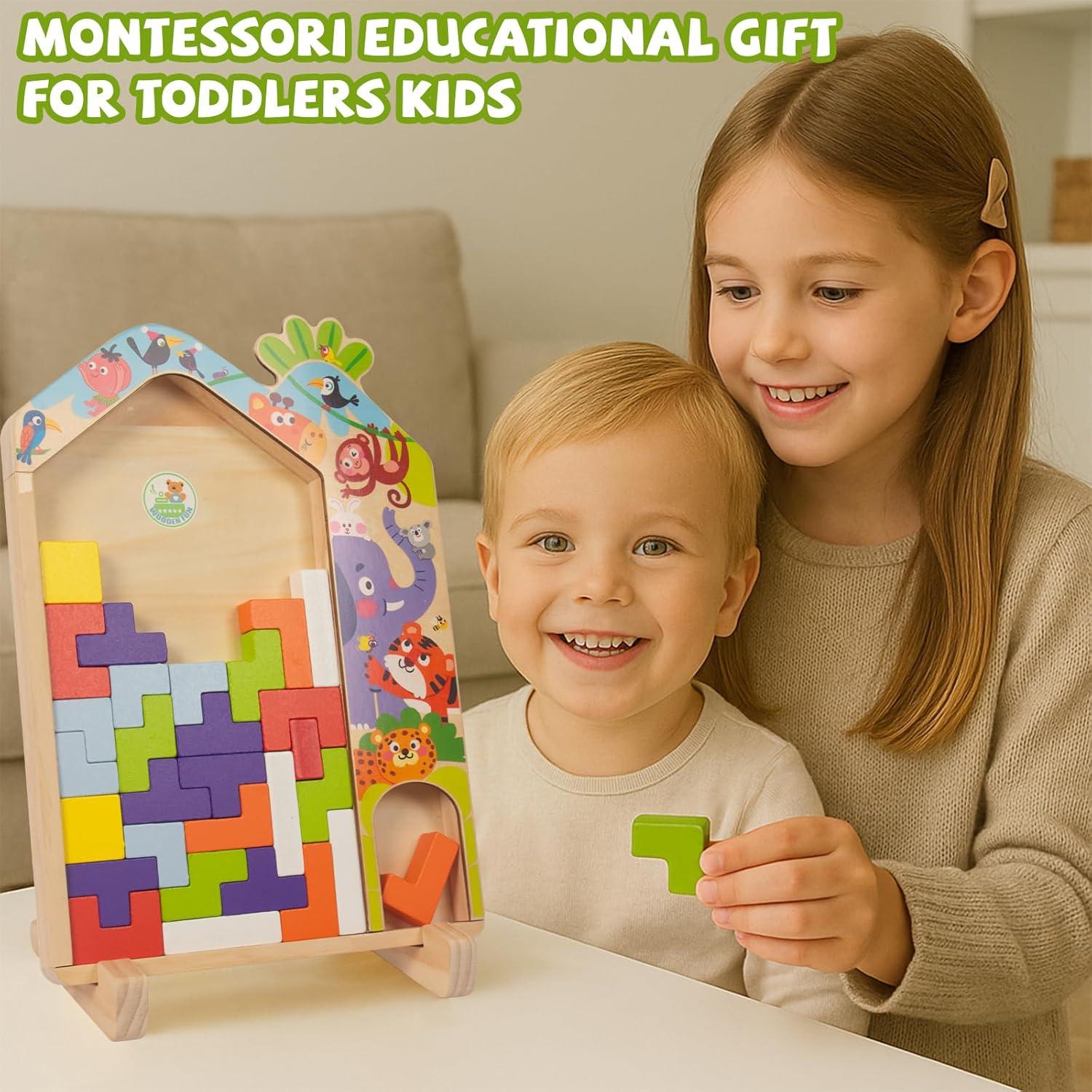 Bloques de Rompecabezas de Madera WOODENFUN 41 Piezas 3D