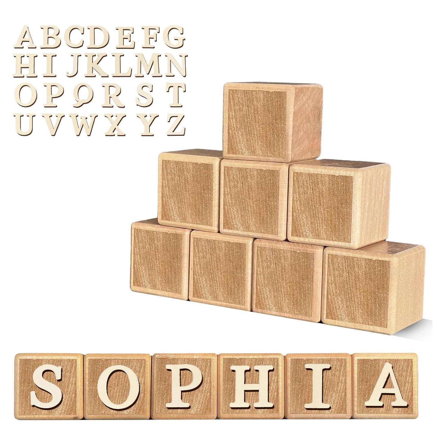 Cartel de Nombre de Madera Personalizado 8 Letras - Decoración Montessori