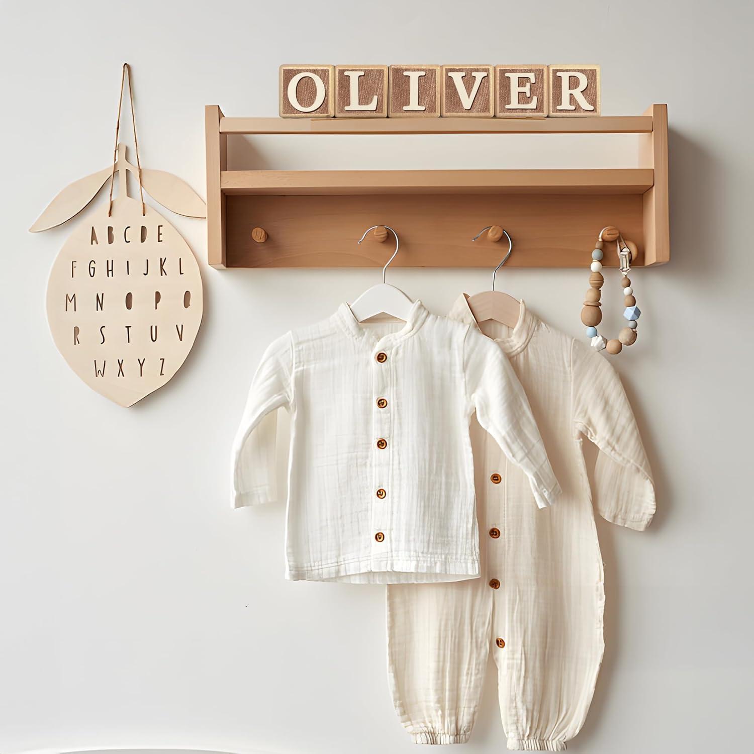 Cartel de Nombre de Madera Personalizado 8 Letras - Decoración Montessori