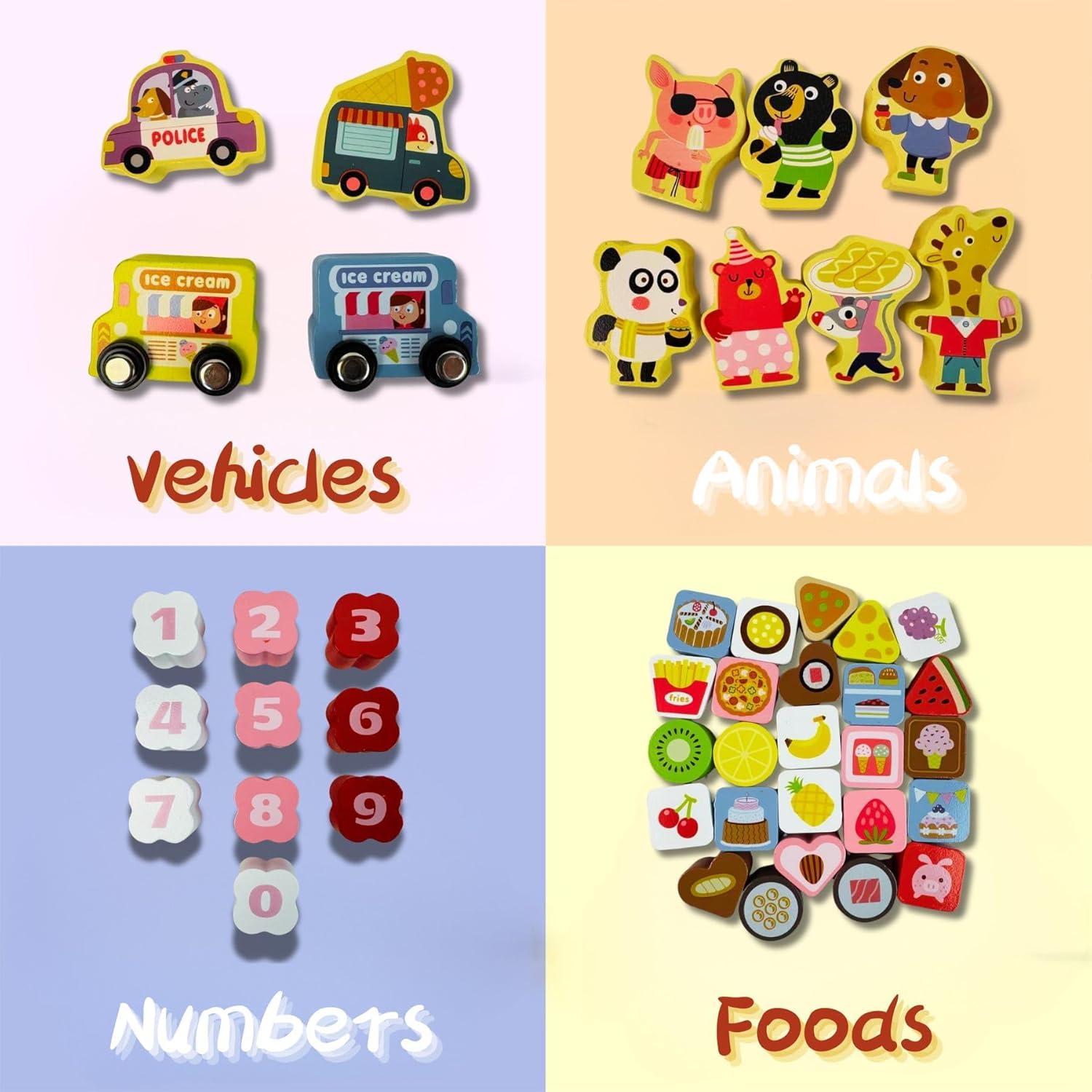 Juguete de helado de madera Vileafy 116PCS bloques Montessori