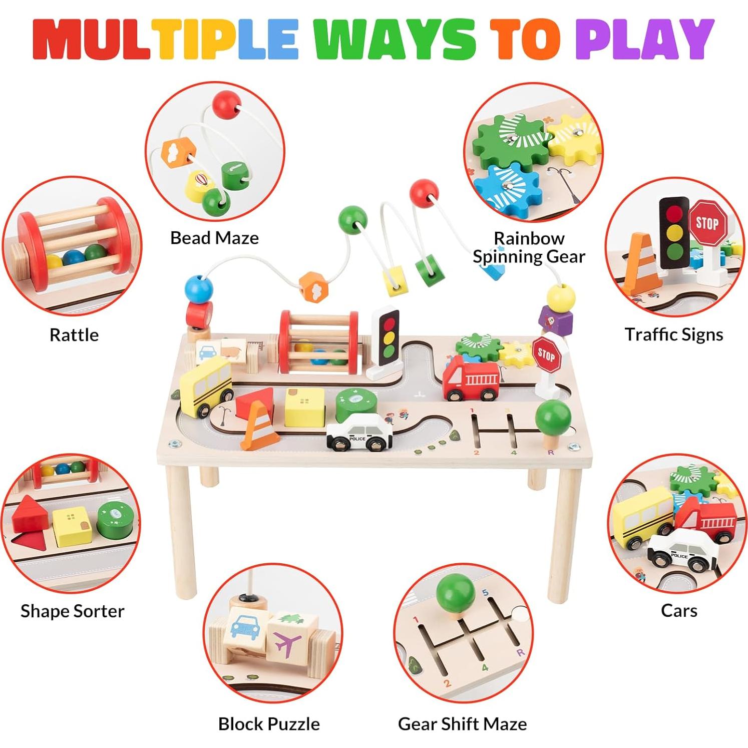 Mesa de Actividades Montessori Edición Ocupada 8 en 1 para Niños