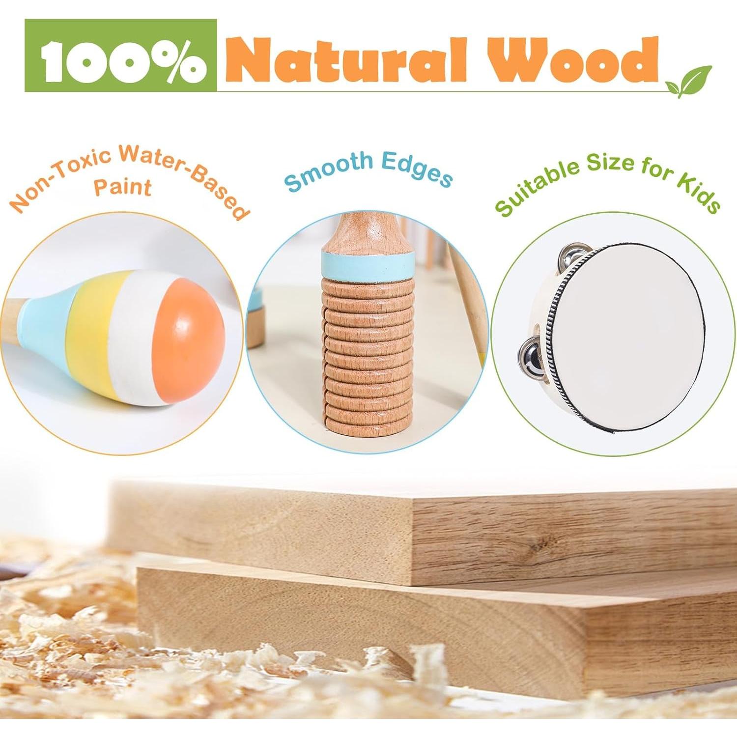 Juego de Instrumentos Musicales de Madera Gserin para Niños