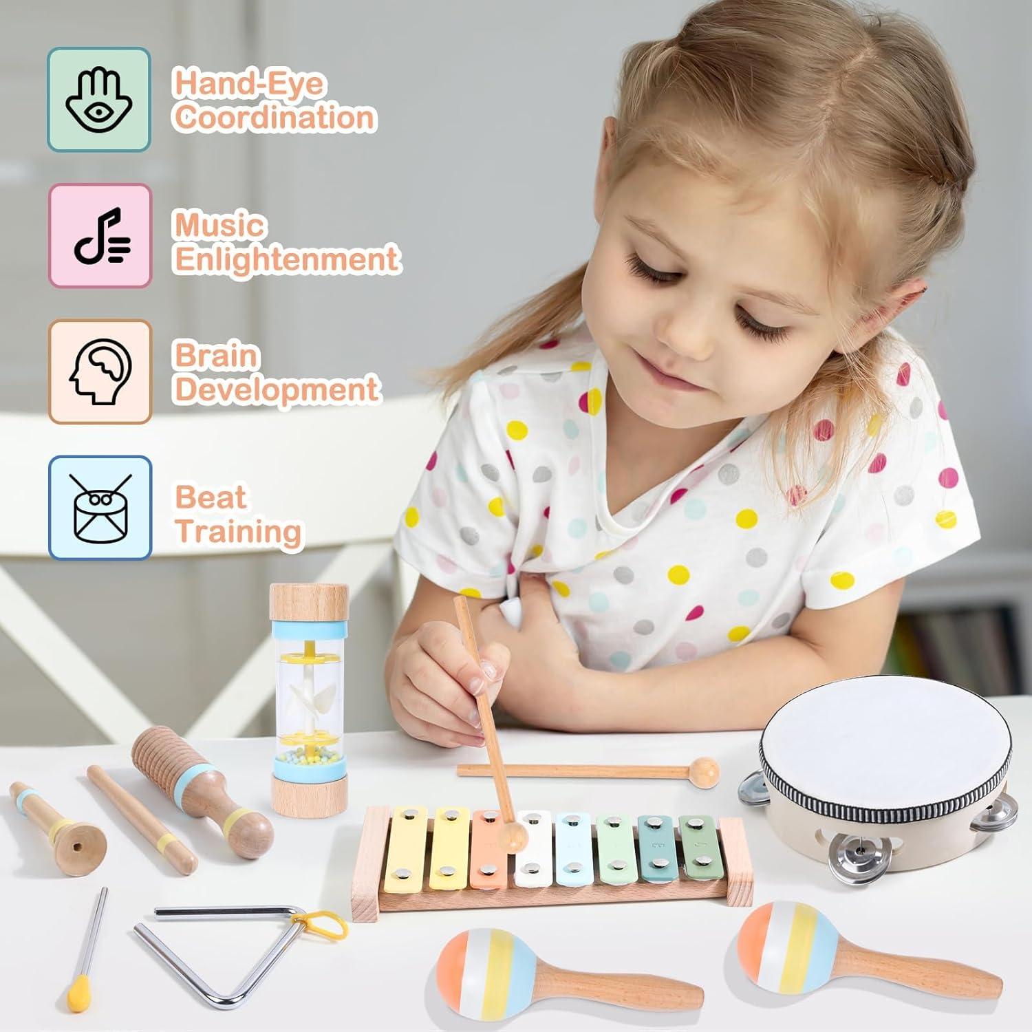 Juego de Instrumentos Musicales de Madera Gserin para Niños