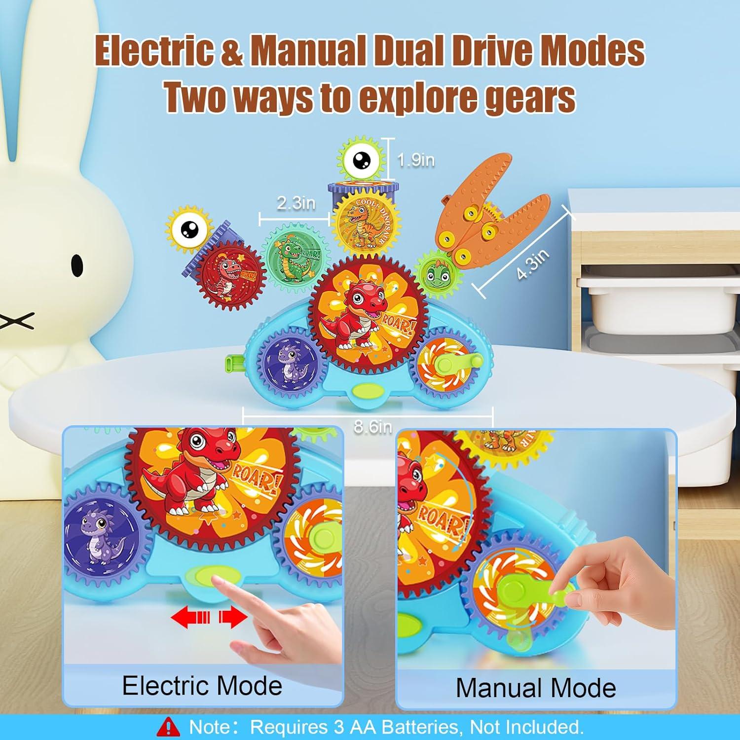 Set de Juguetes de Engranajes STEM Fivoro 13 Piezas Dinosaurio