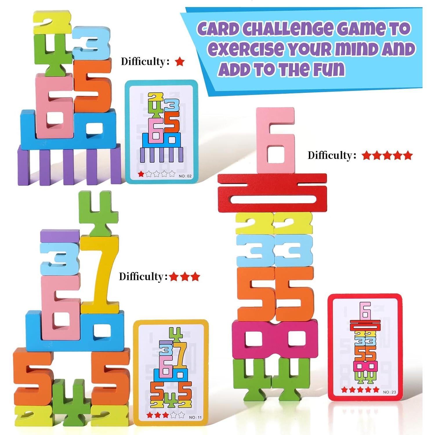 Bloques de Construcción de Números de Madera BESTAMTOY 20 Piezas