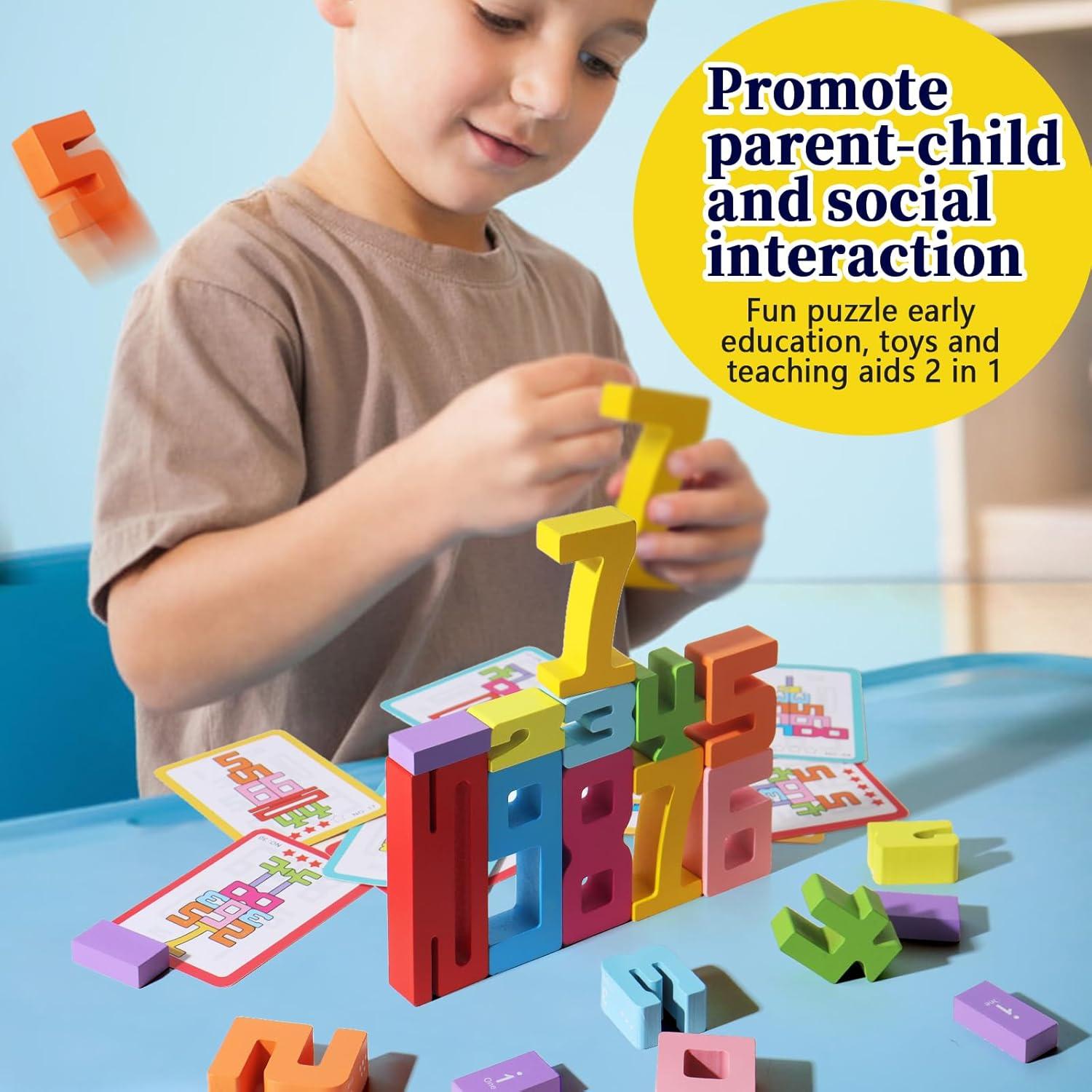 Bloques de Construcción de Números de Madera BESTAMTOY 20 Piezas