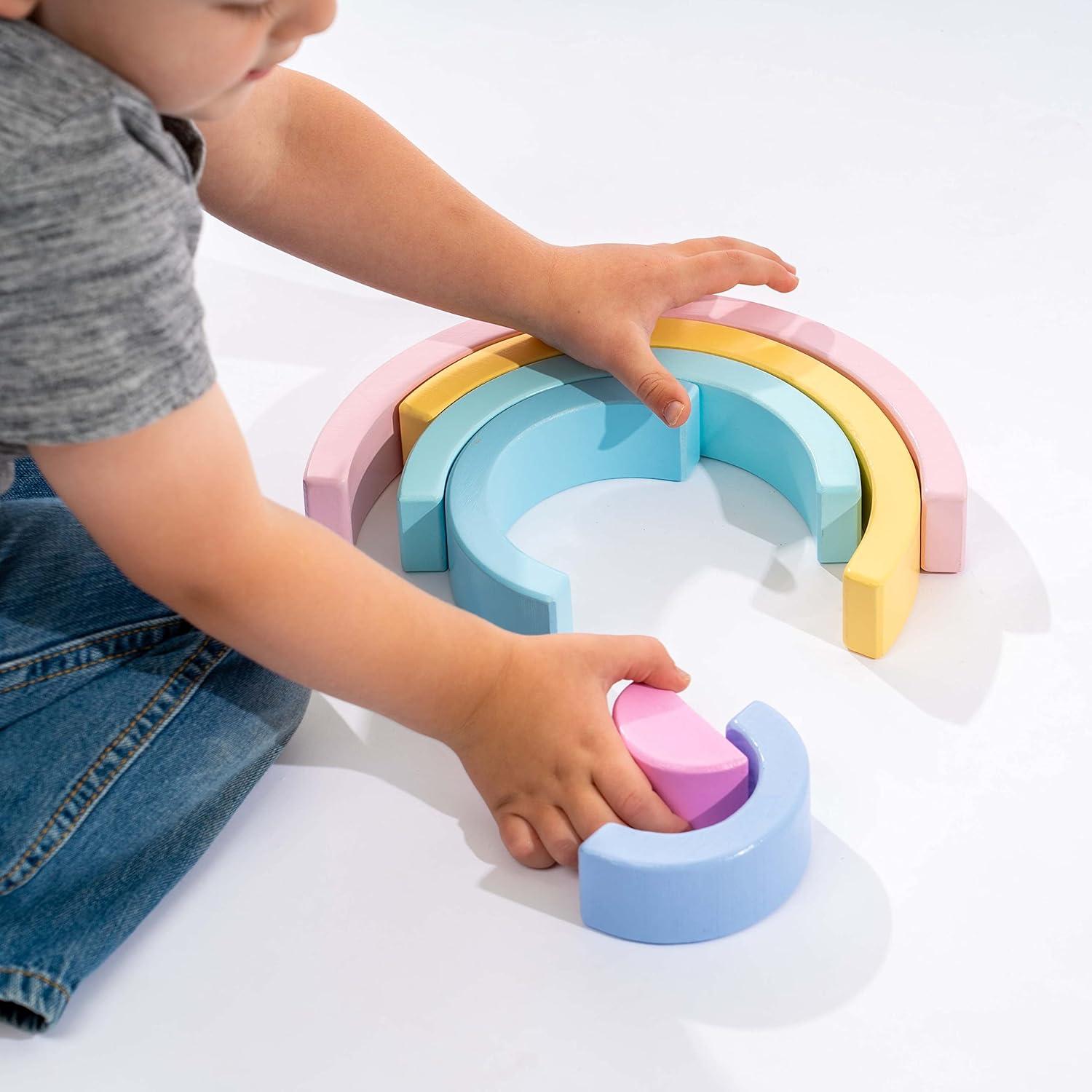 Bloques de Madera JumpOff Jo - Set Arcoíris 6 Piezas Montessori