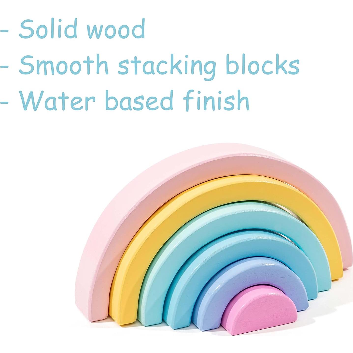 Bloques de Madera JumpOff Jo - Set Arcoíris 6 Piezas Montessori
