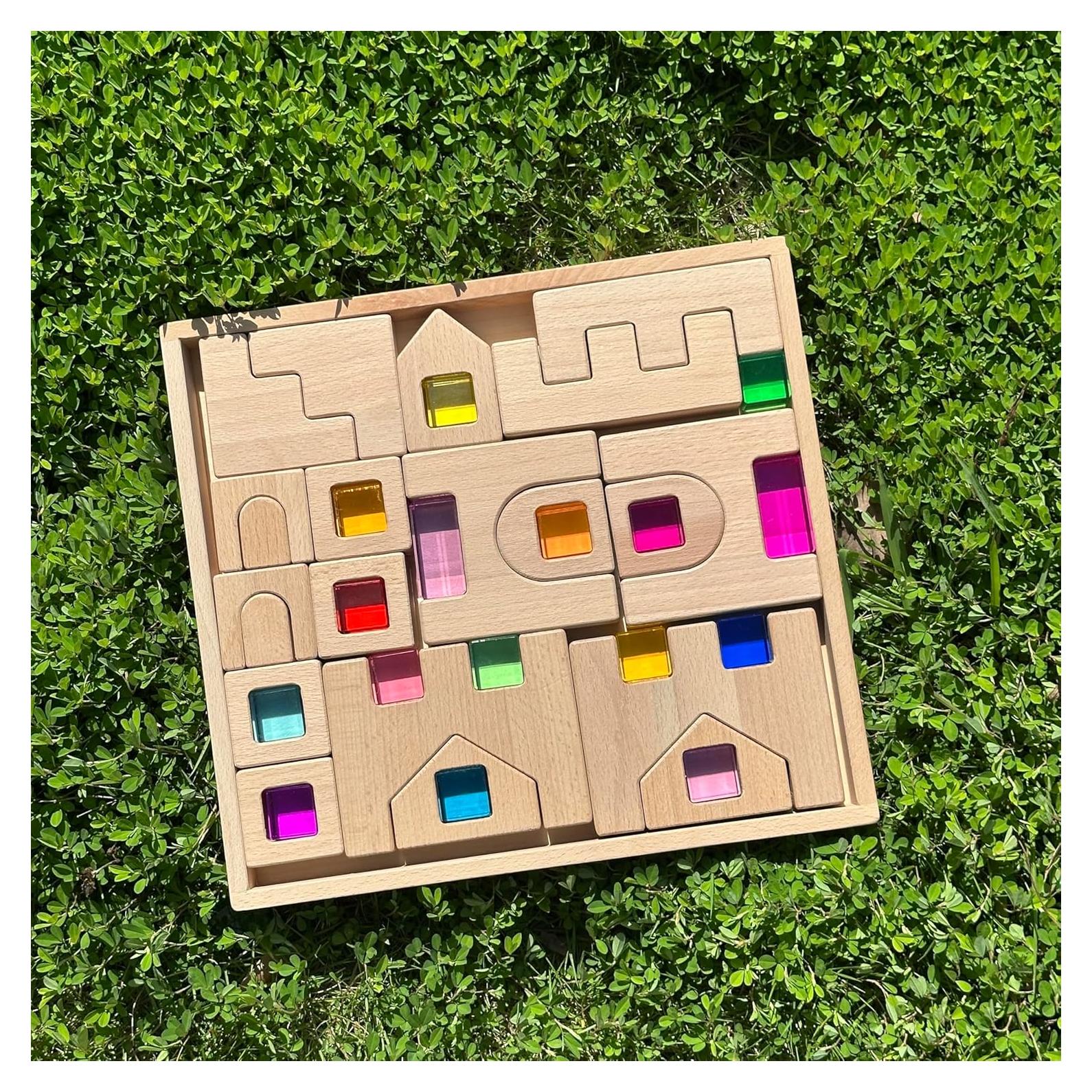 Juego de Bloques de Construcción de Madera KOAICS 38PCS