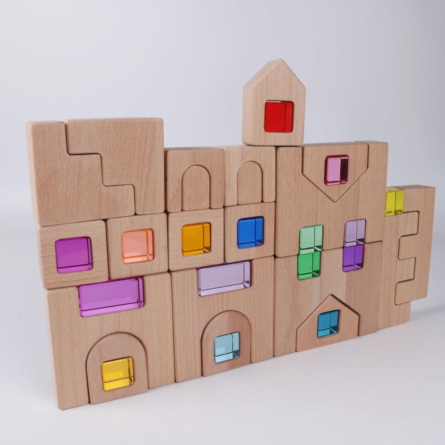 Juego de Bloques de Construcción de Madera KOAICS 38PCS