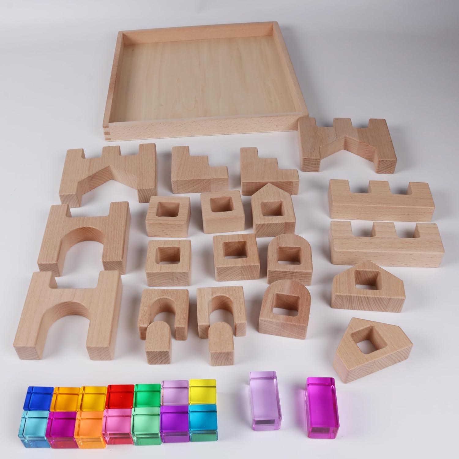 Juego de Bloques de Construcción de Madera KOAICS 38PCS