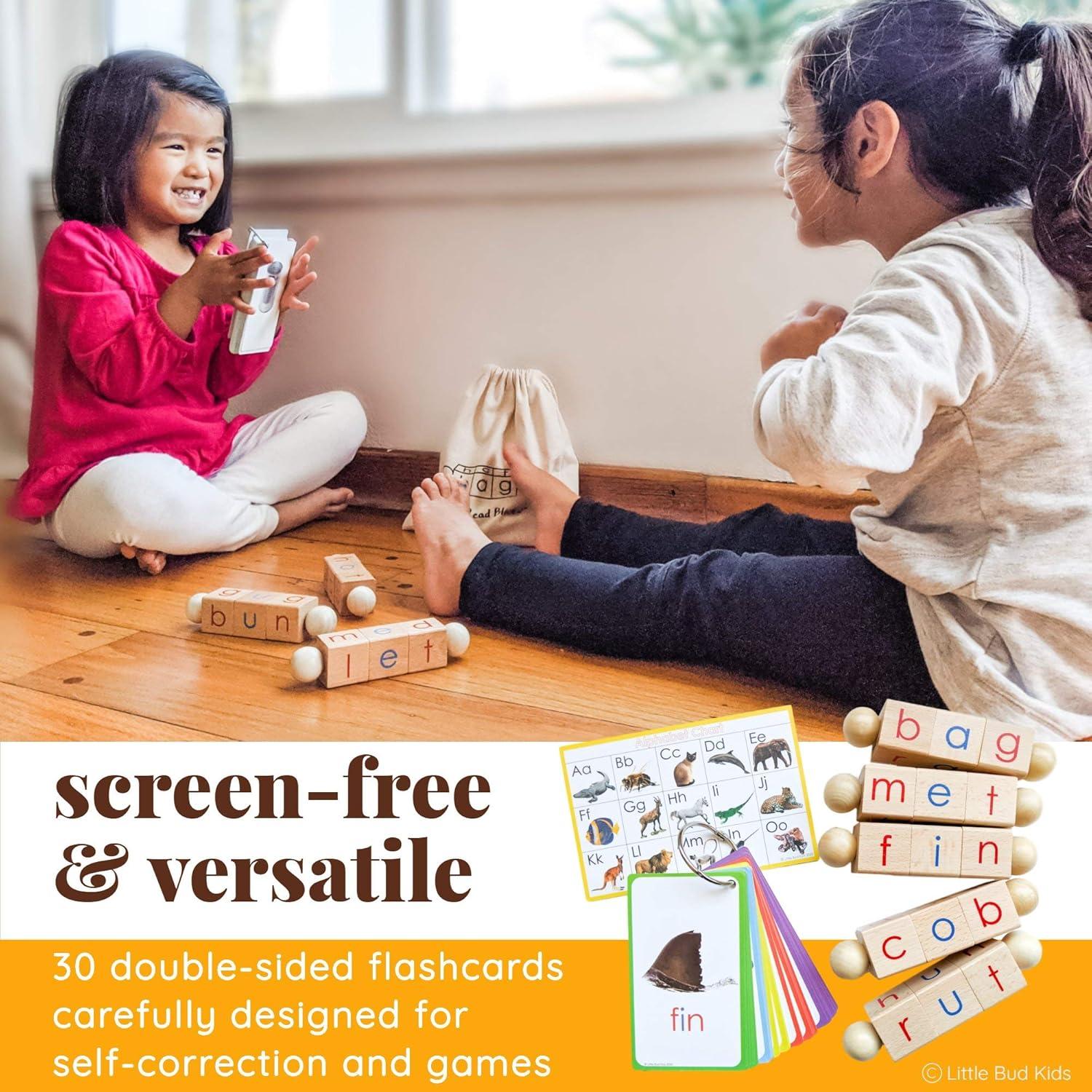 Bloques de Lectura Fonética Little Bud Kids - Juguete Montessori 3 Años