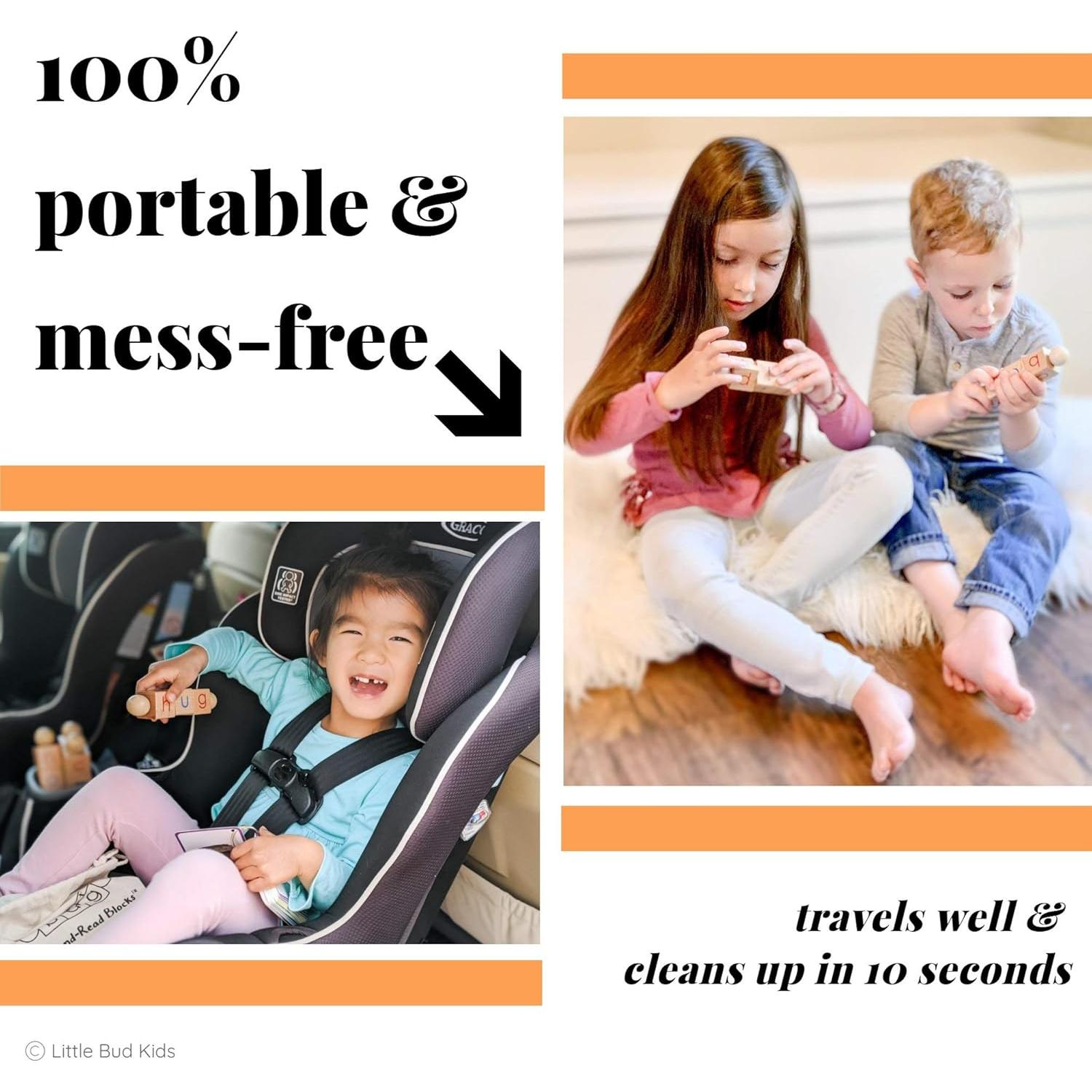 Bloques de Lectura Fonética Little Bud Kids - Juguete Montessori 3 Años