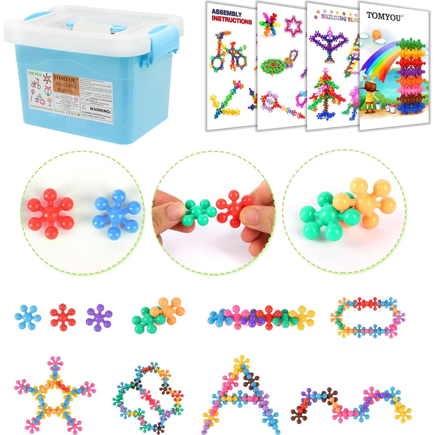 Bloques de Construcción TOMYOU 300 Piezas Juguetes STEM 1.01 kg