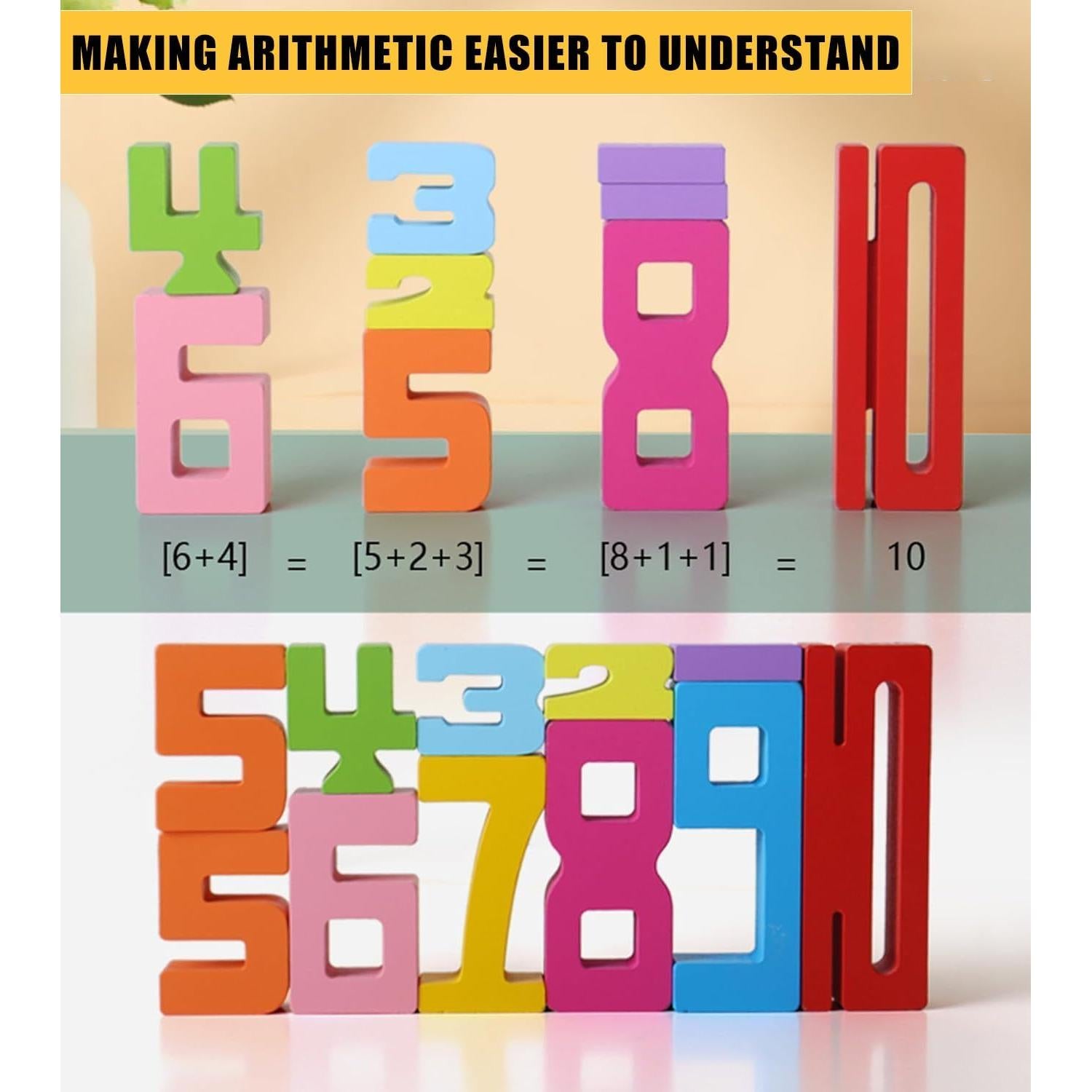 Bloques de Construcción de Números de Madera DDEV92 - 20 Piezas