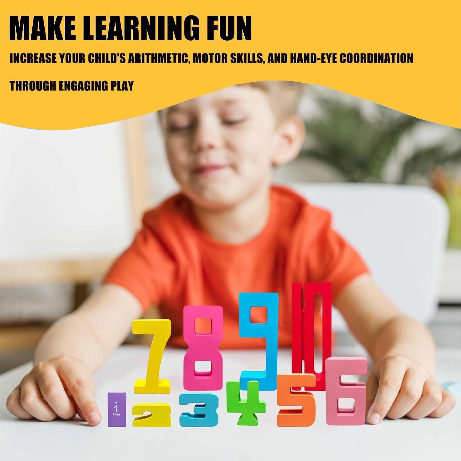 Bloques de Construcción de Números de Madera DDEV92 - 20 Piezas