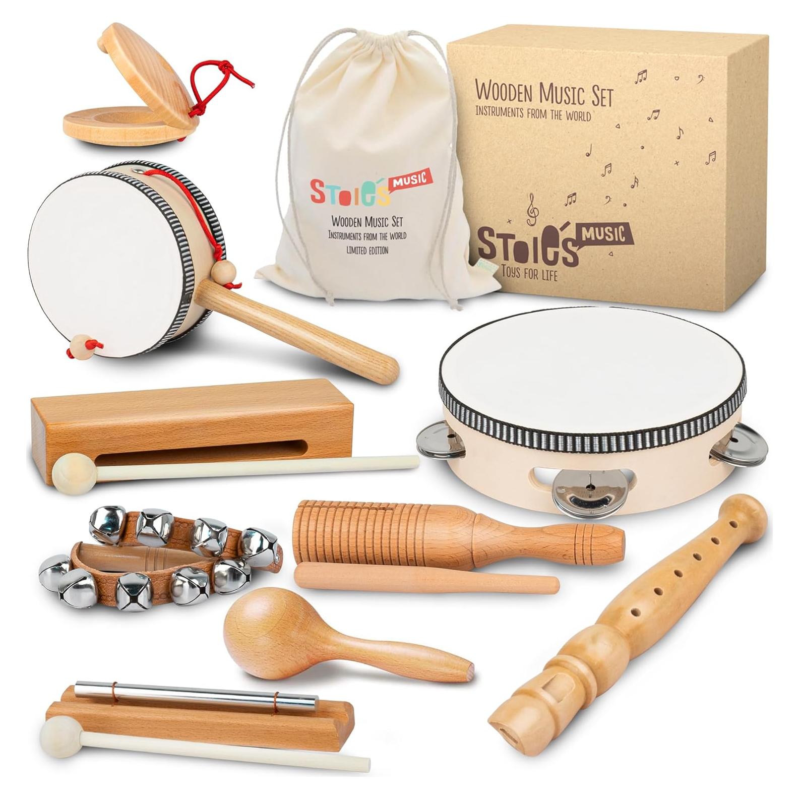 Set de Música Infantil Stoie's - 13 Instrumentos de Madera