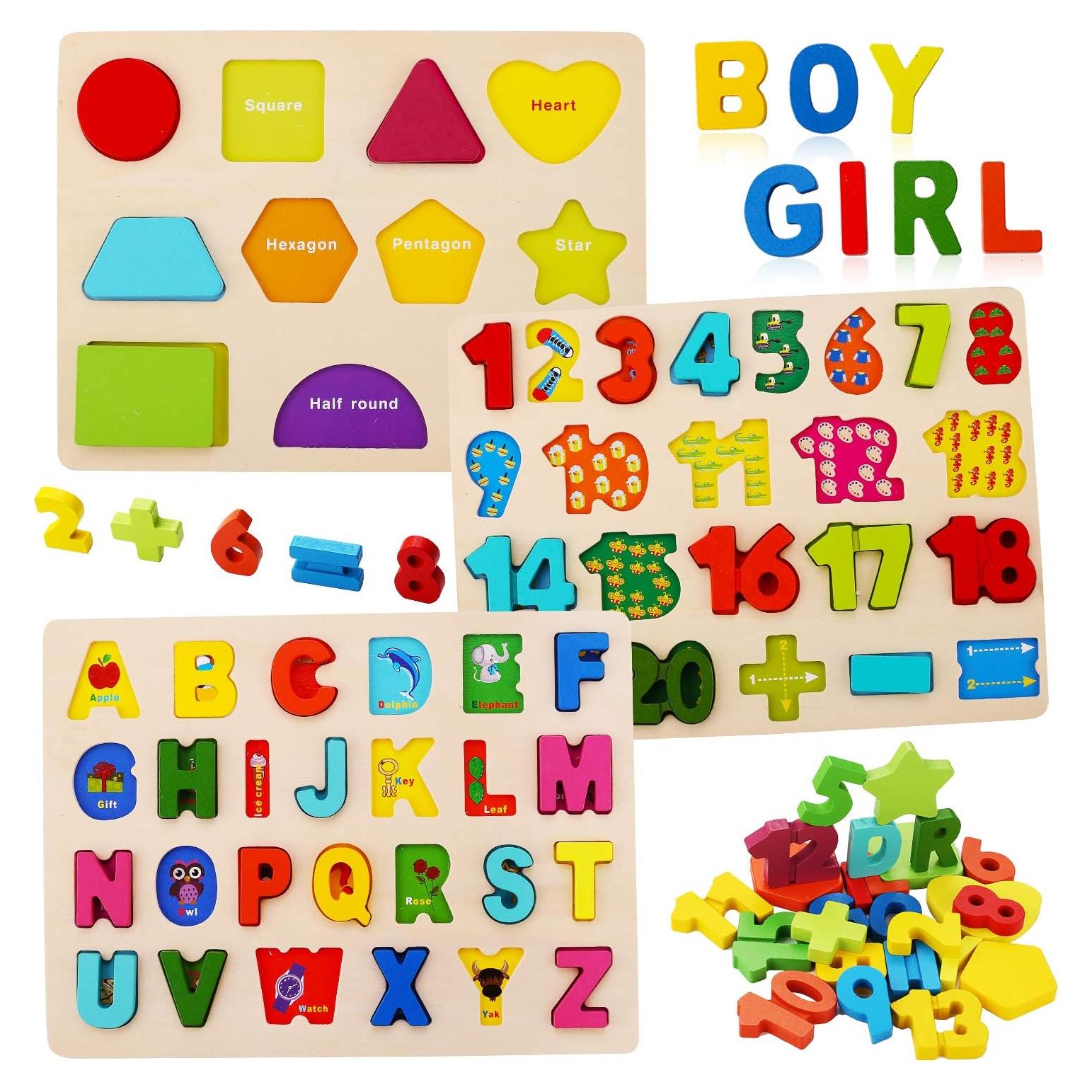 Rompecabezas de Madera 3 en 1 Kesletney para Niños 3-5 Años