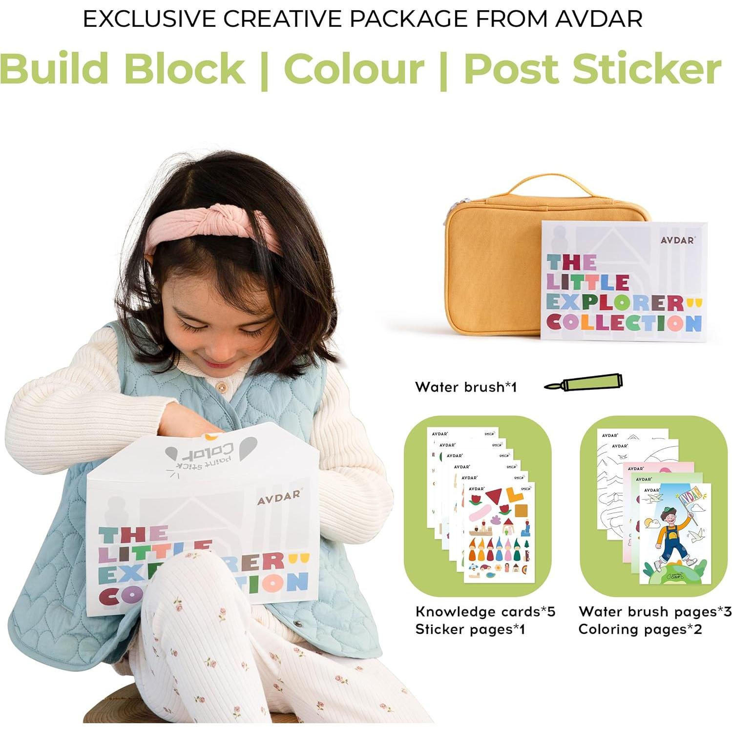 Bloques de Construcción de Madera AVDAR Set de Viaje 30 Piezas