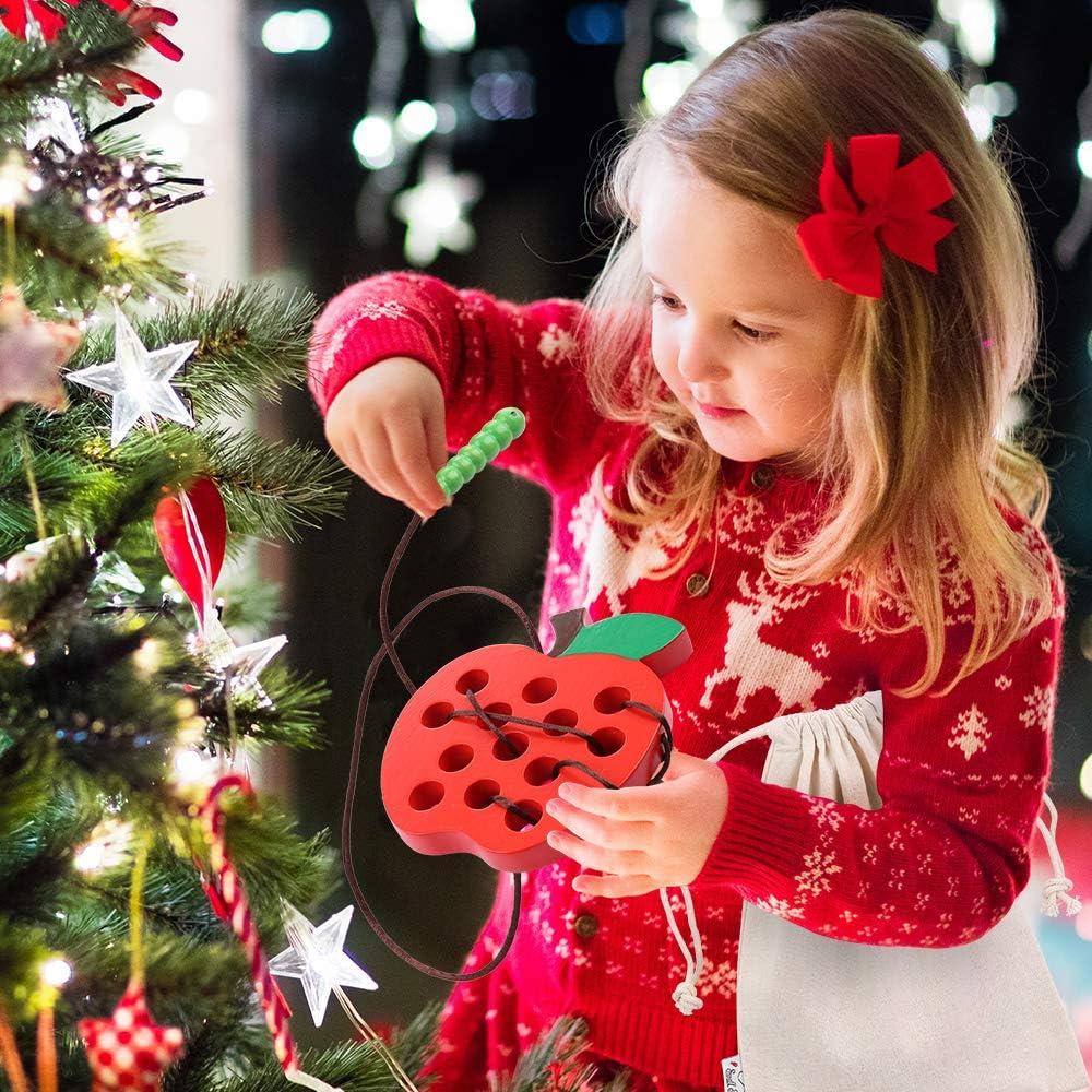 Juguete de Enhebrar de Madera Montessori - 3 Años - 3 Frutas