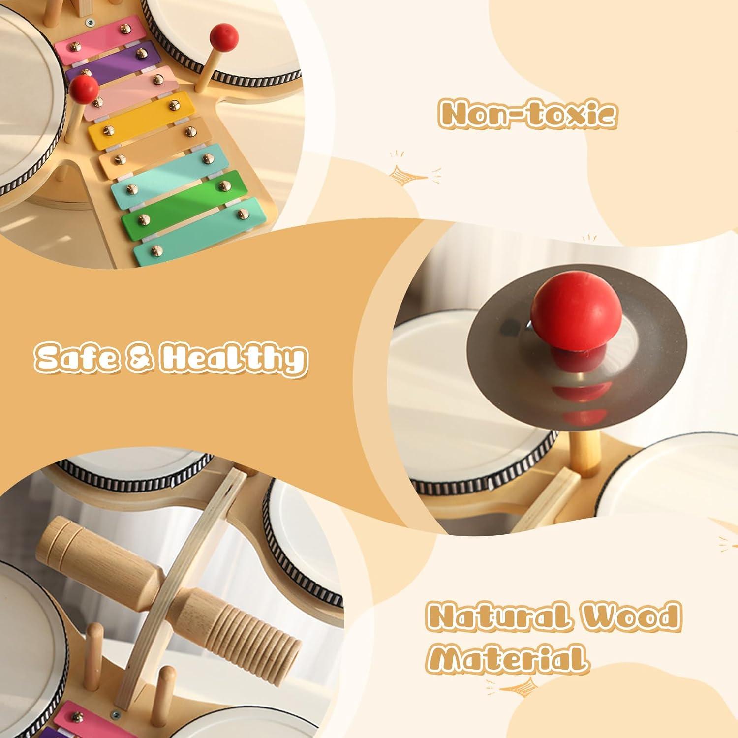 Juego de Batería Infantil Twood 7 en 1 Musical Montessori