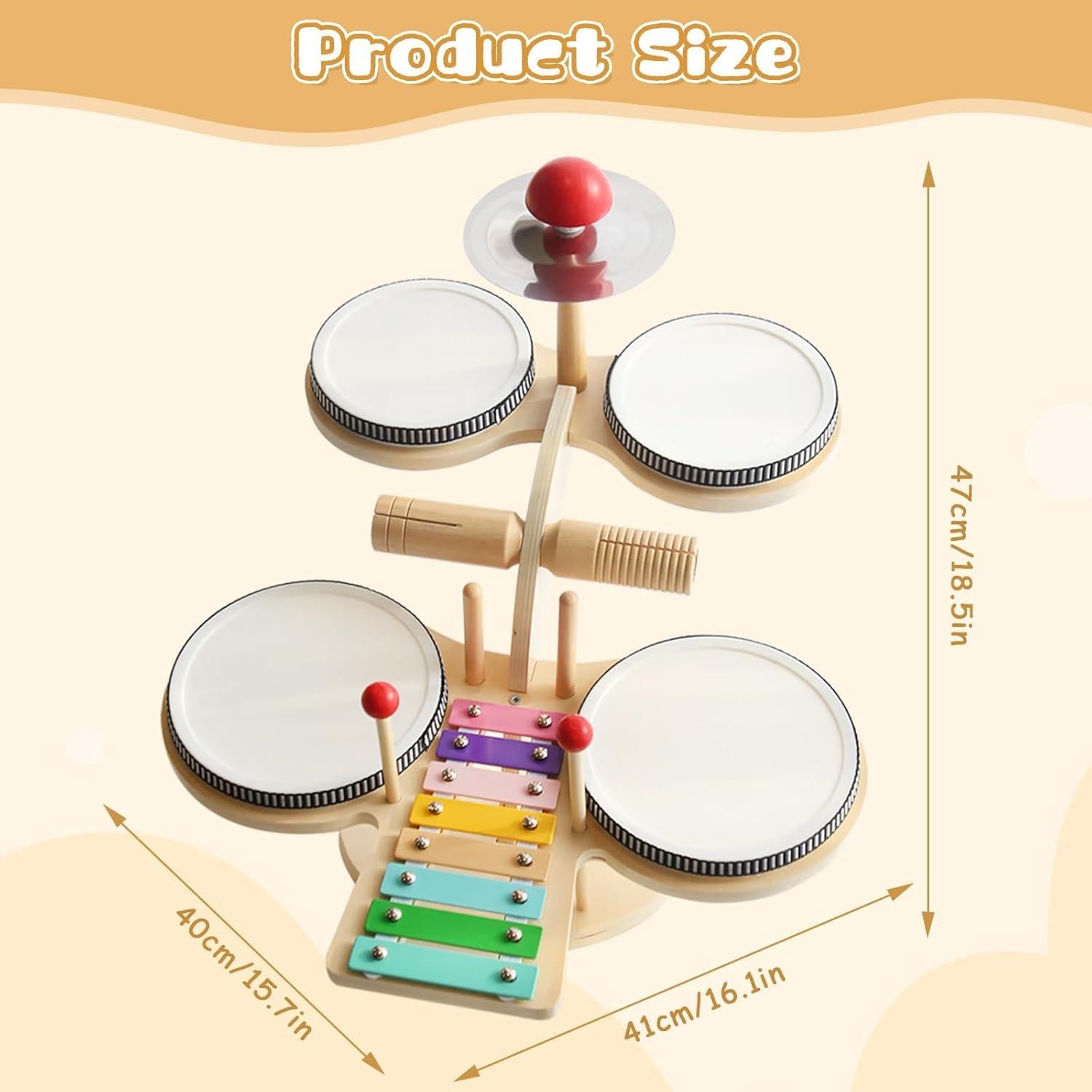 Juego de Batería Infantil Twood 7 en 1 Musical Montessori