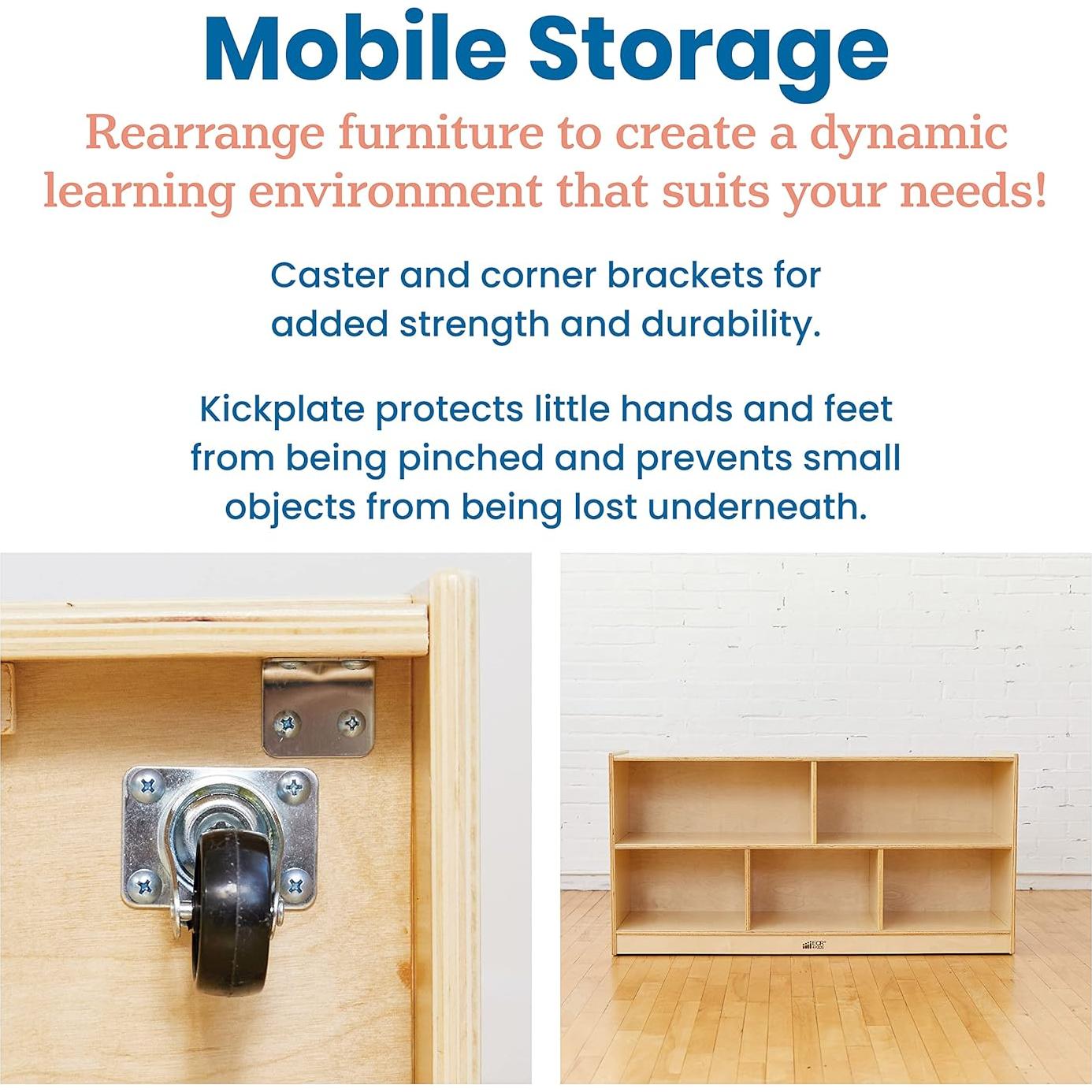 Gabinete de Almacenamiento Móvil ECR4Kids 5 Compartimentos 122cm