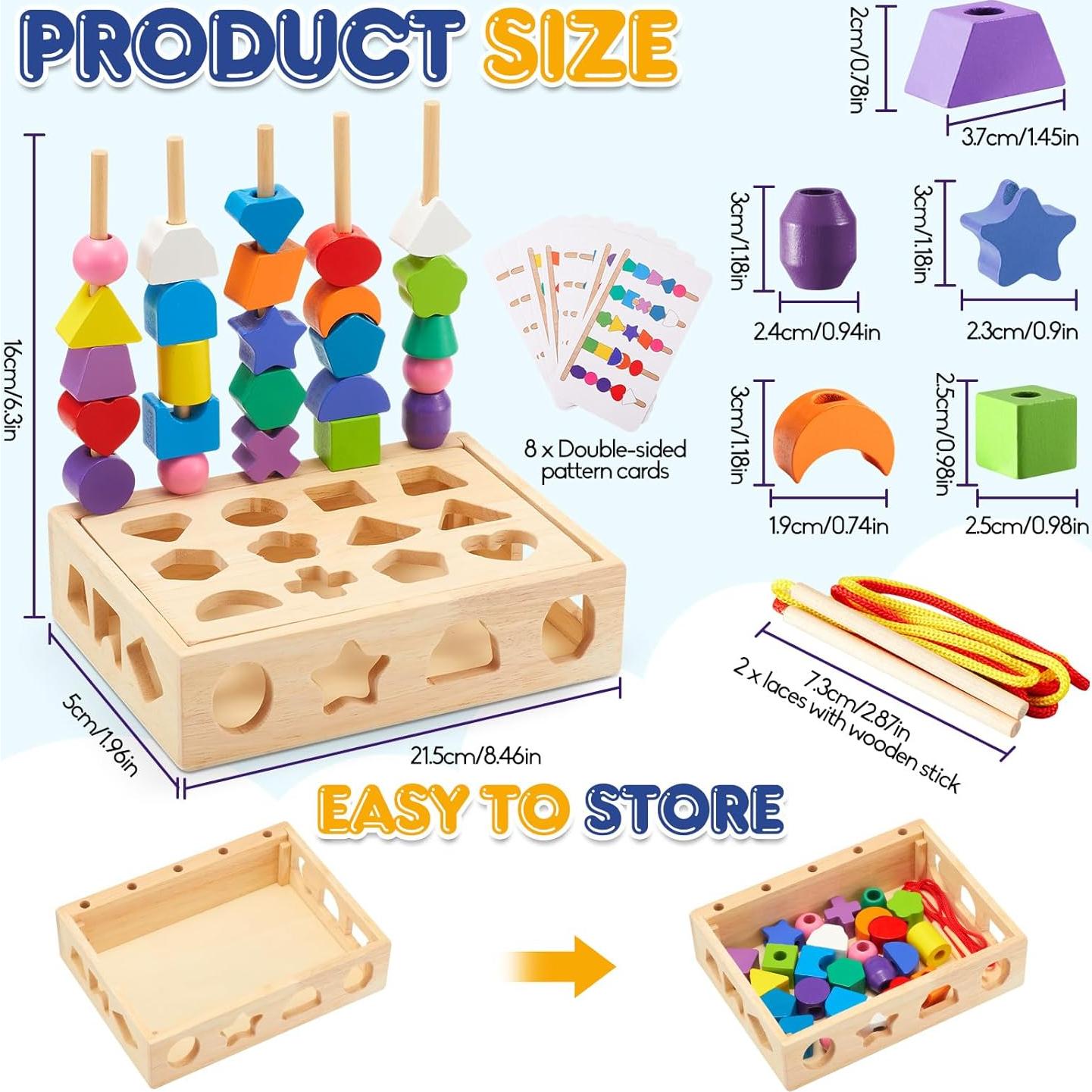 Juguete Educativo de Madera Montessori ZGIMI 3 en 1 para Niños