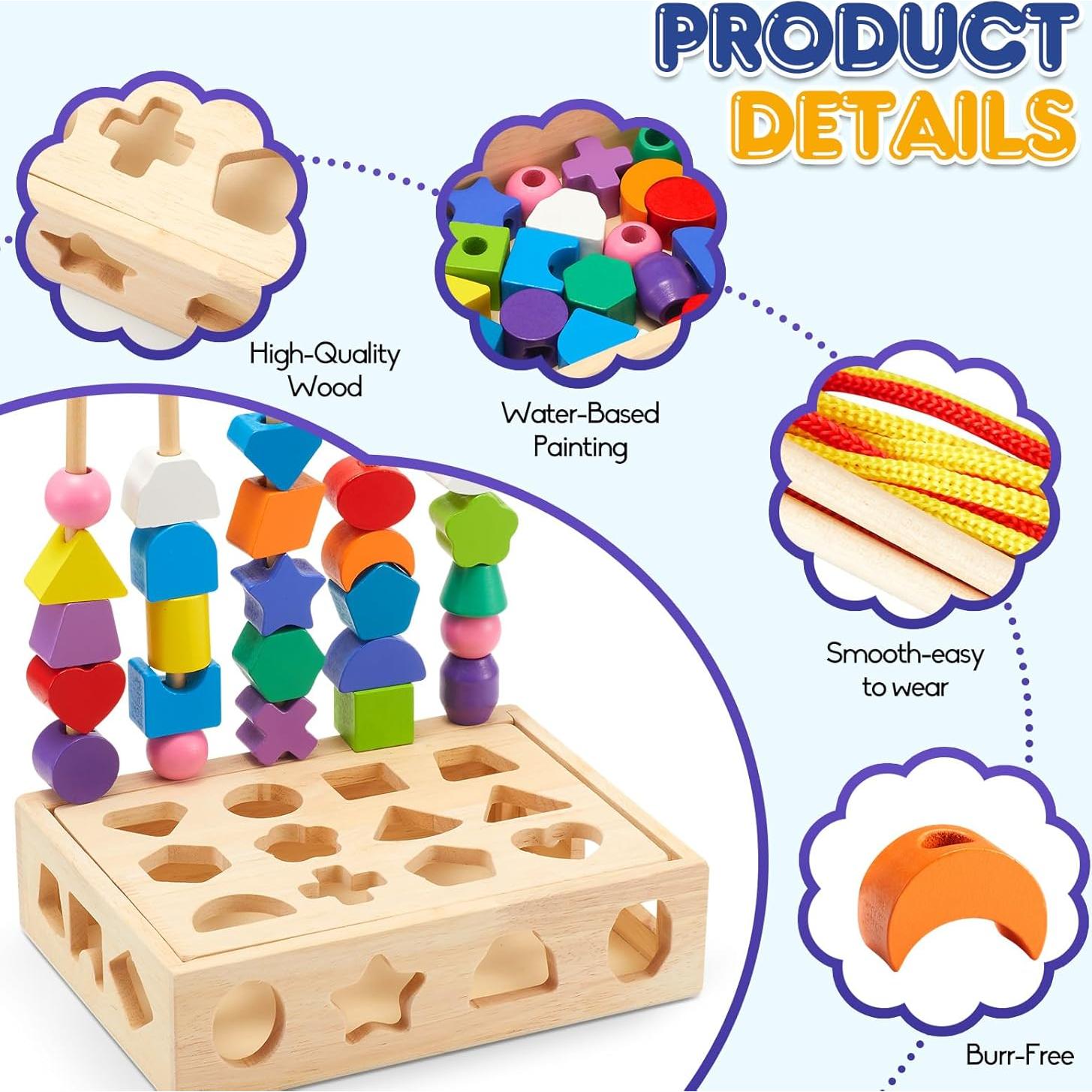 Juguete Educativo de Madera Montessori ZGIMI 3 en 1 para Niños