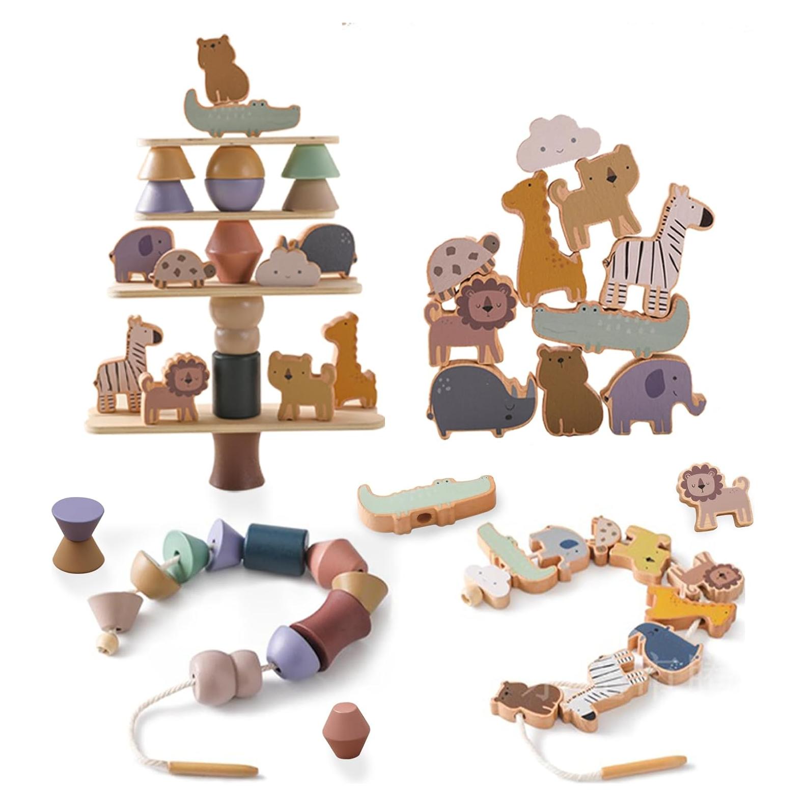 Juguete de Enhebrar de Madera Tengrui para Niños 2-5 Años