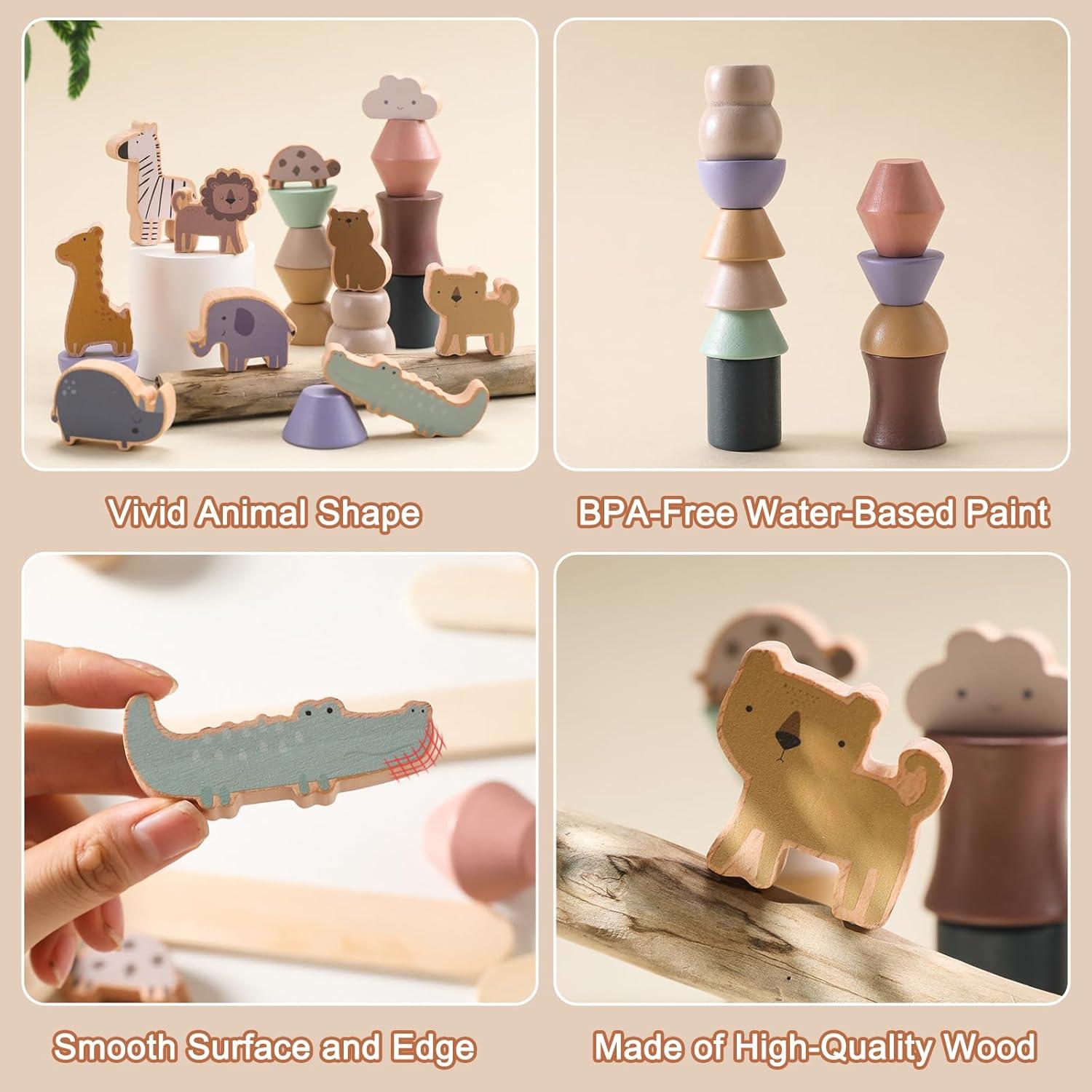 Juguete de Enhebrar de Madera Tengrui para Niños 2-5 Años