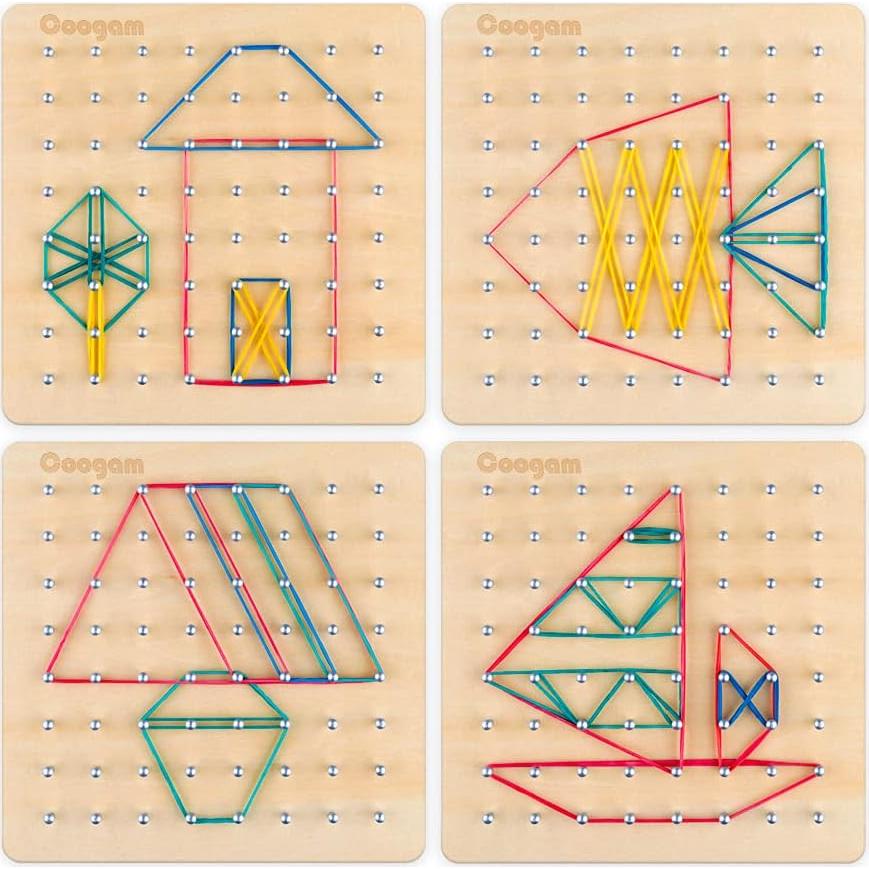 Tablero Geométrico de Madera Coogam 17.78 cm Juguete Educativo
