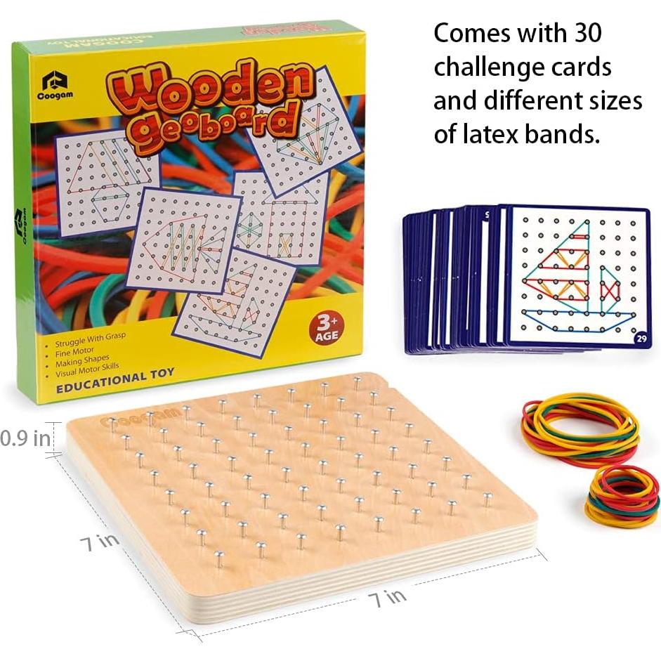 Tablero Geométrico de Madera Coogam 17.78 cm Juguete Educativo