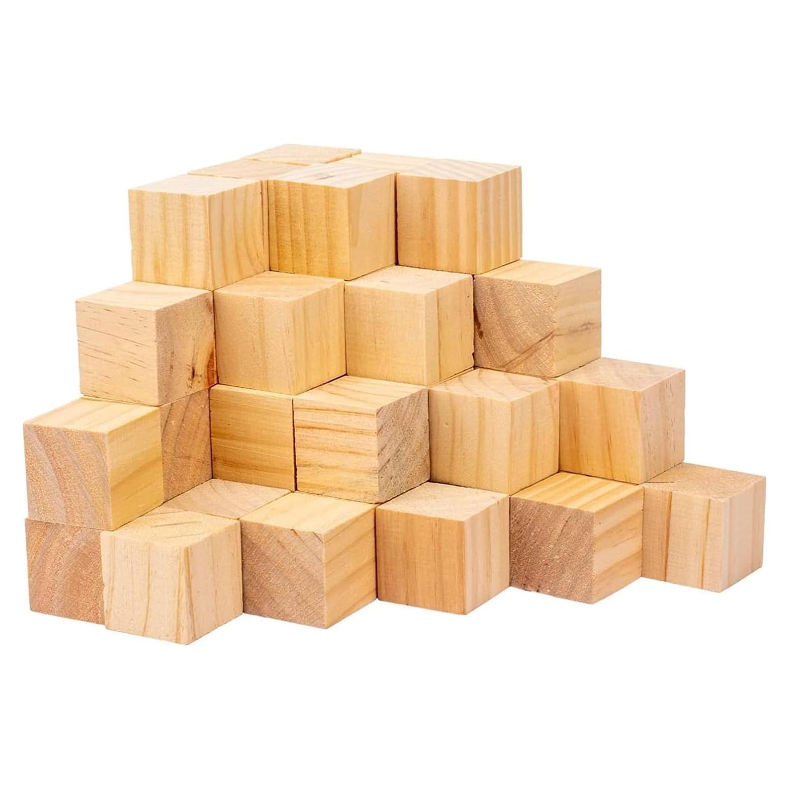30 Cubos de Madera PONGJA 5 cm para Manualidades