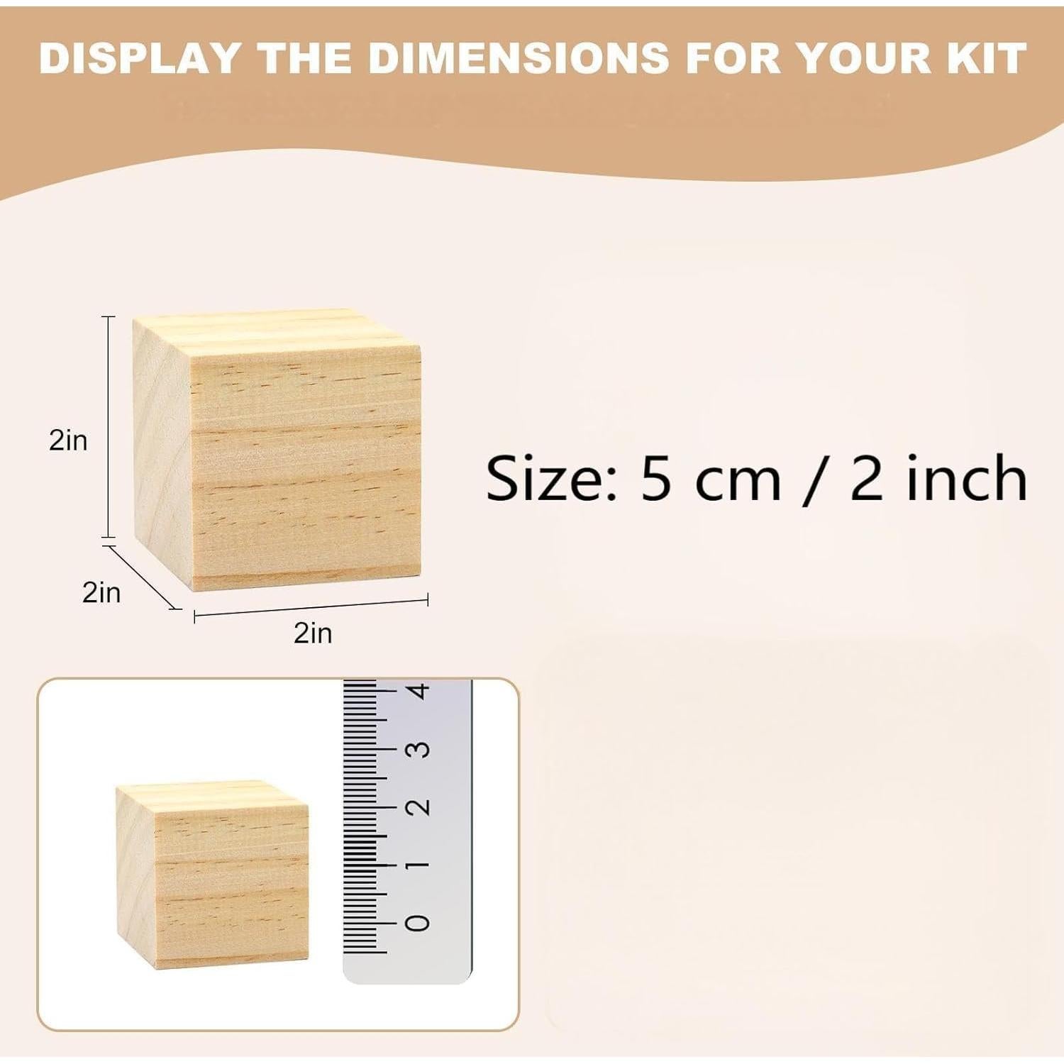 30 Cubos de Madera PONGJA 5 cm para Manualidades